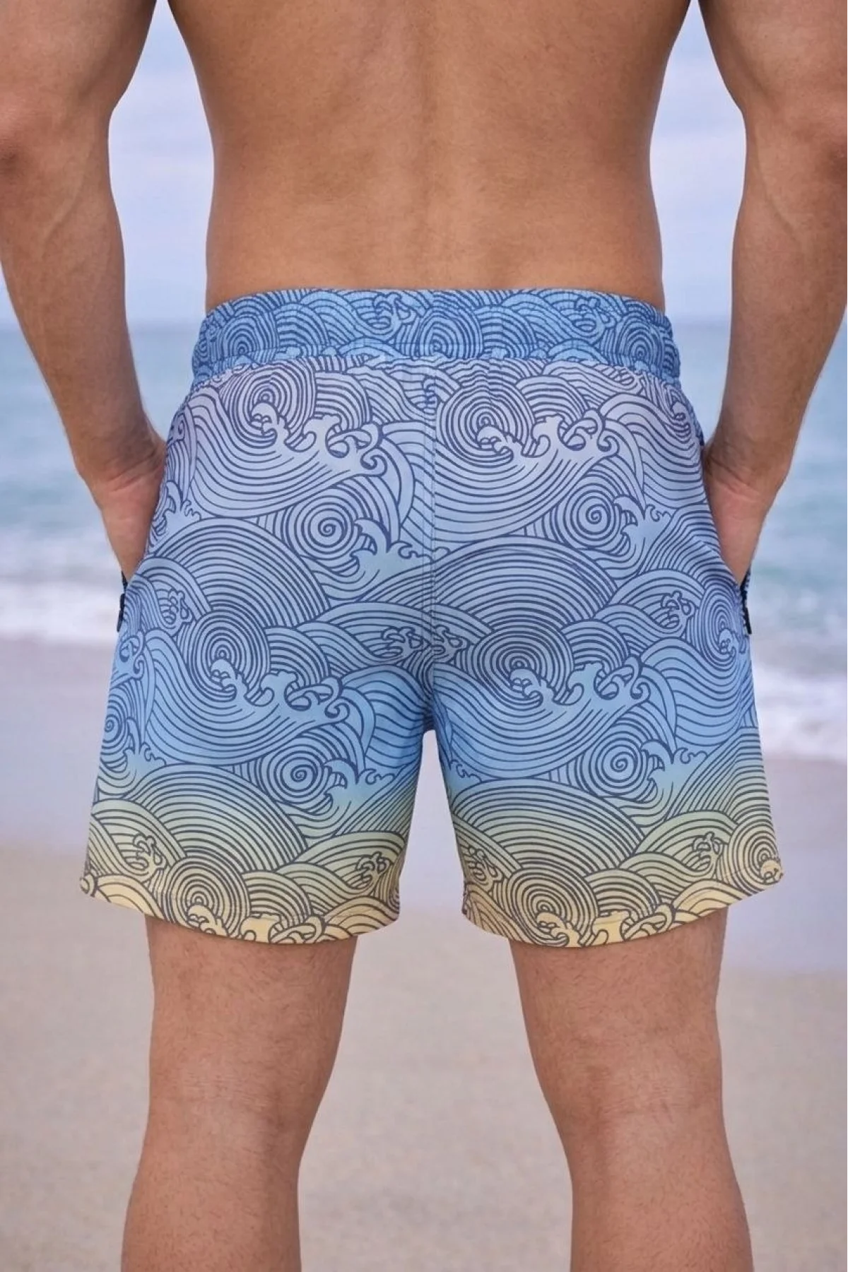 Erkek Deniz Şortu Fermuarlı Cepli File Astarlı Hızlı Kuruyan Premium - Çok Renkli