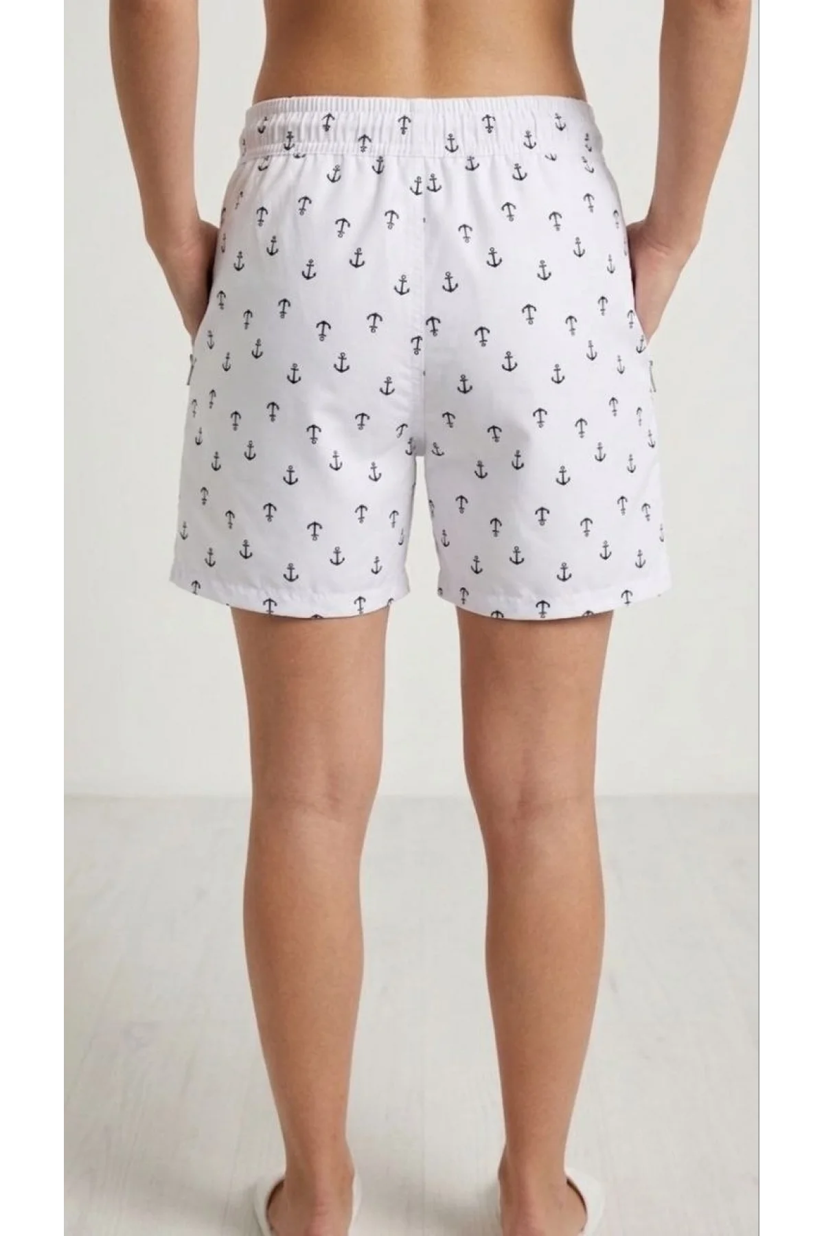 Kadın Deniz Şortu Fermuarlı Cepli File Astarlı Hızlı Kuruyan Premium - Beyaz