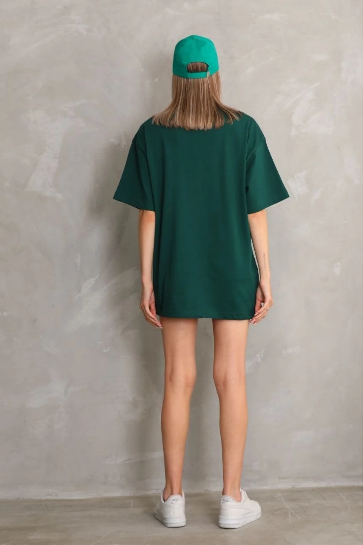 Kadın Regular Fit Tişört Bisiklet Yaka Yazlık Kısa Kol Basıc T-Shirt - Yeşil