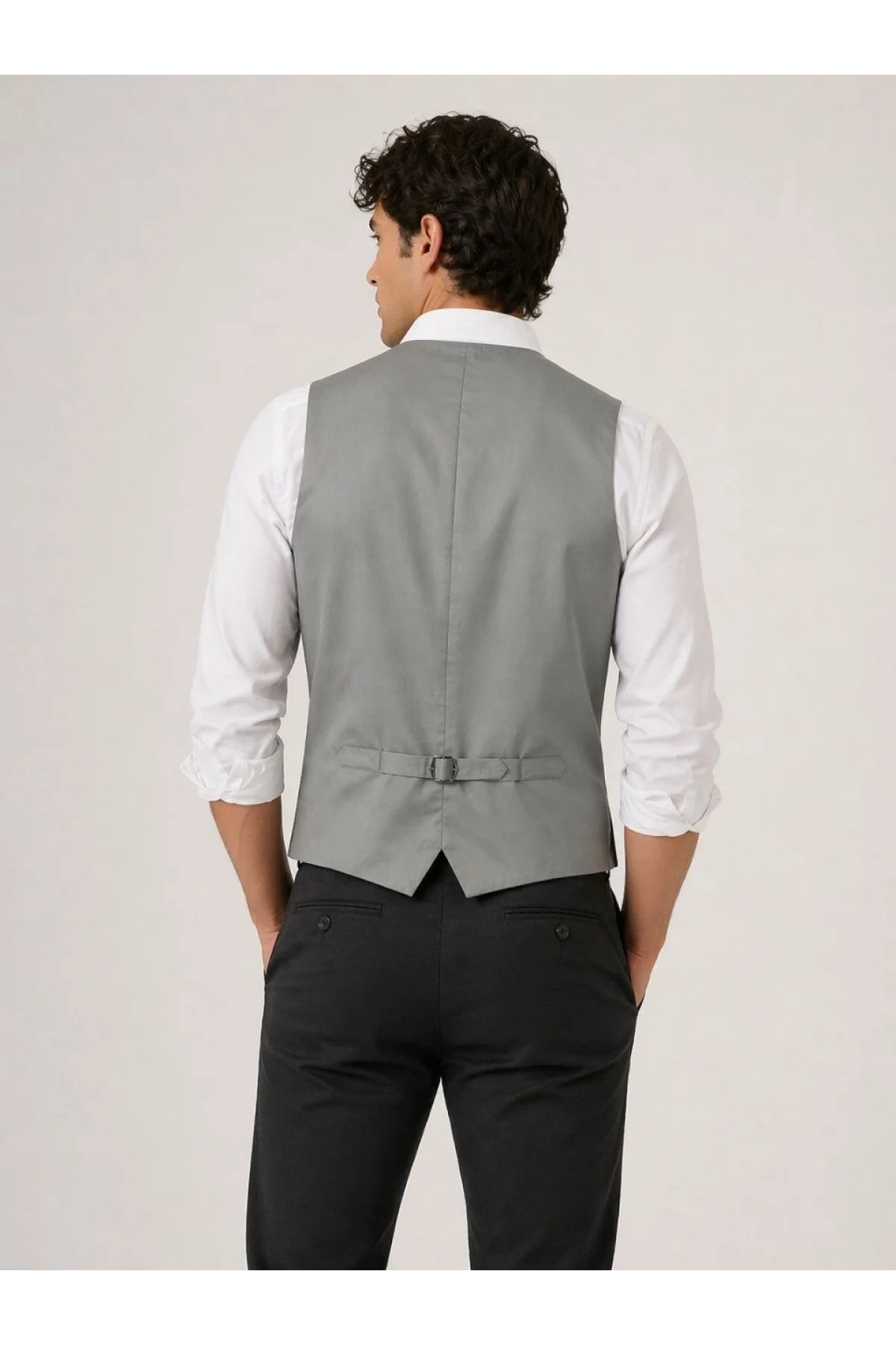 Erkek 6 Cepli Yelek İç Astarlı Sağ Sol İç Cepli Slim Fit Günlük Şık - Bej