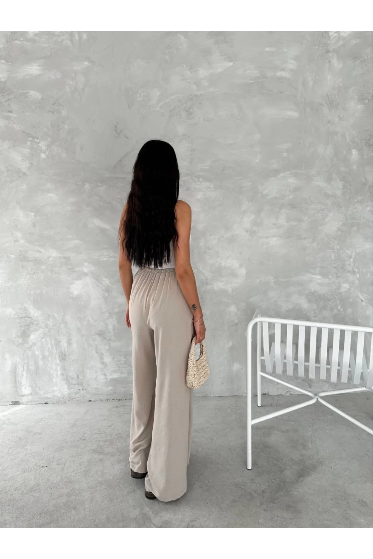 Ayrobin Oversize Kadın Pantalon - Bej