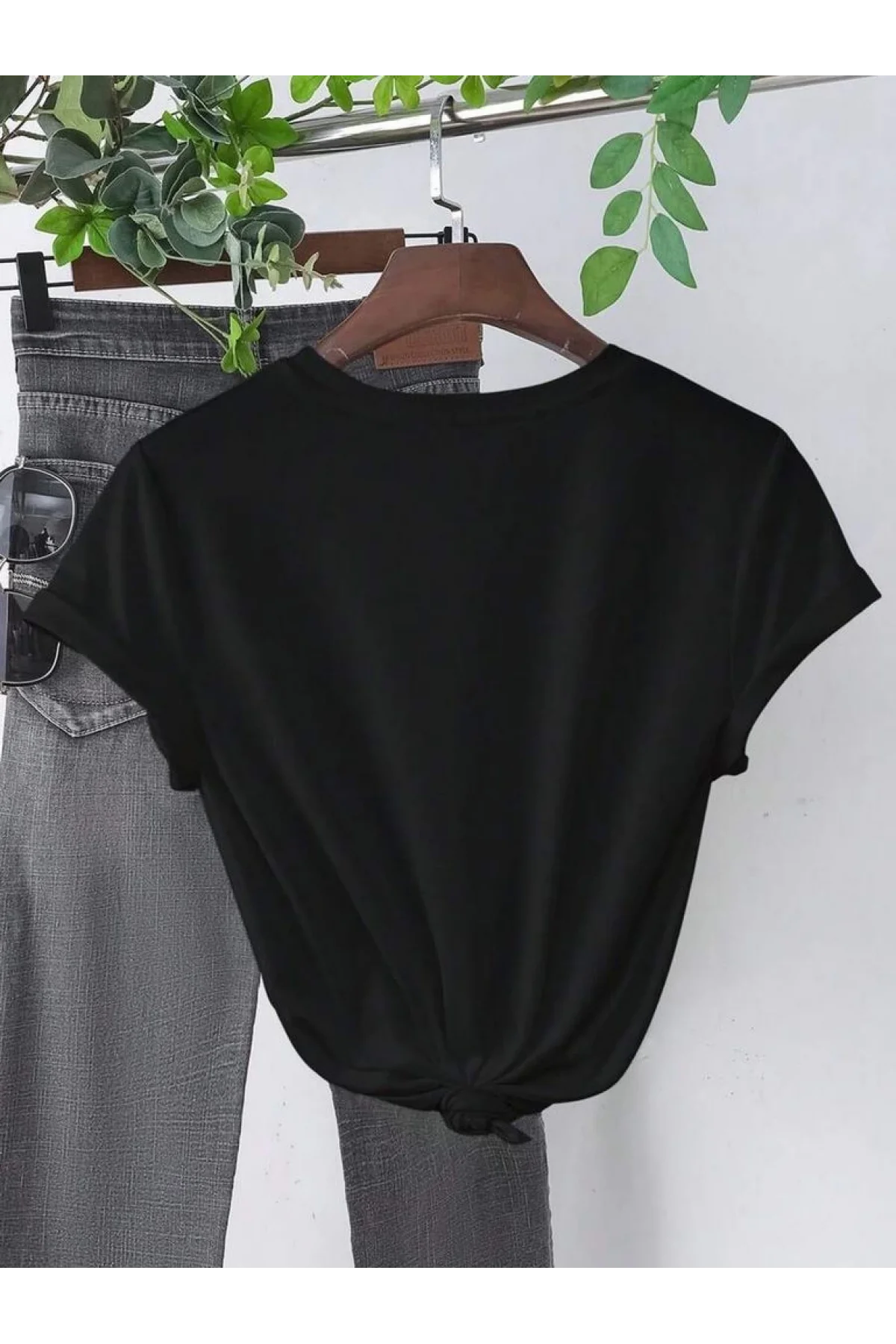 Baskılı Kadın T-shirt - Siyah