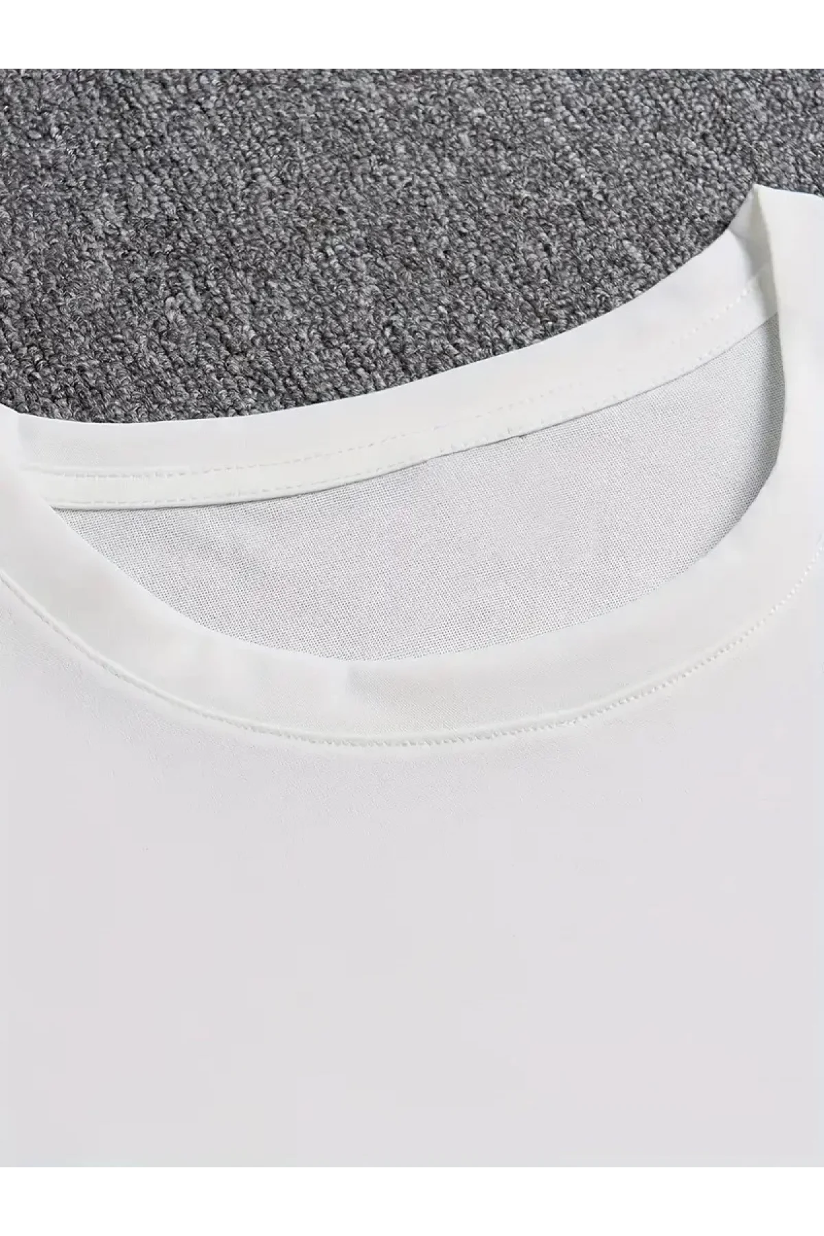 Sporda Günlük Hayata Giyilebilir GYM Baskılı Oversize Bisiklet Yaka Erkek T-shirt - Beyaz