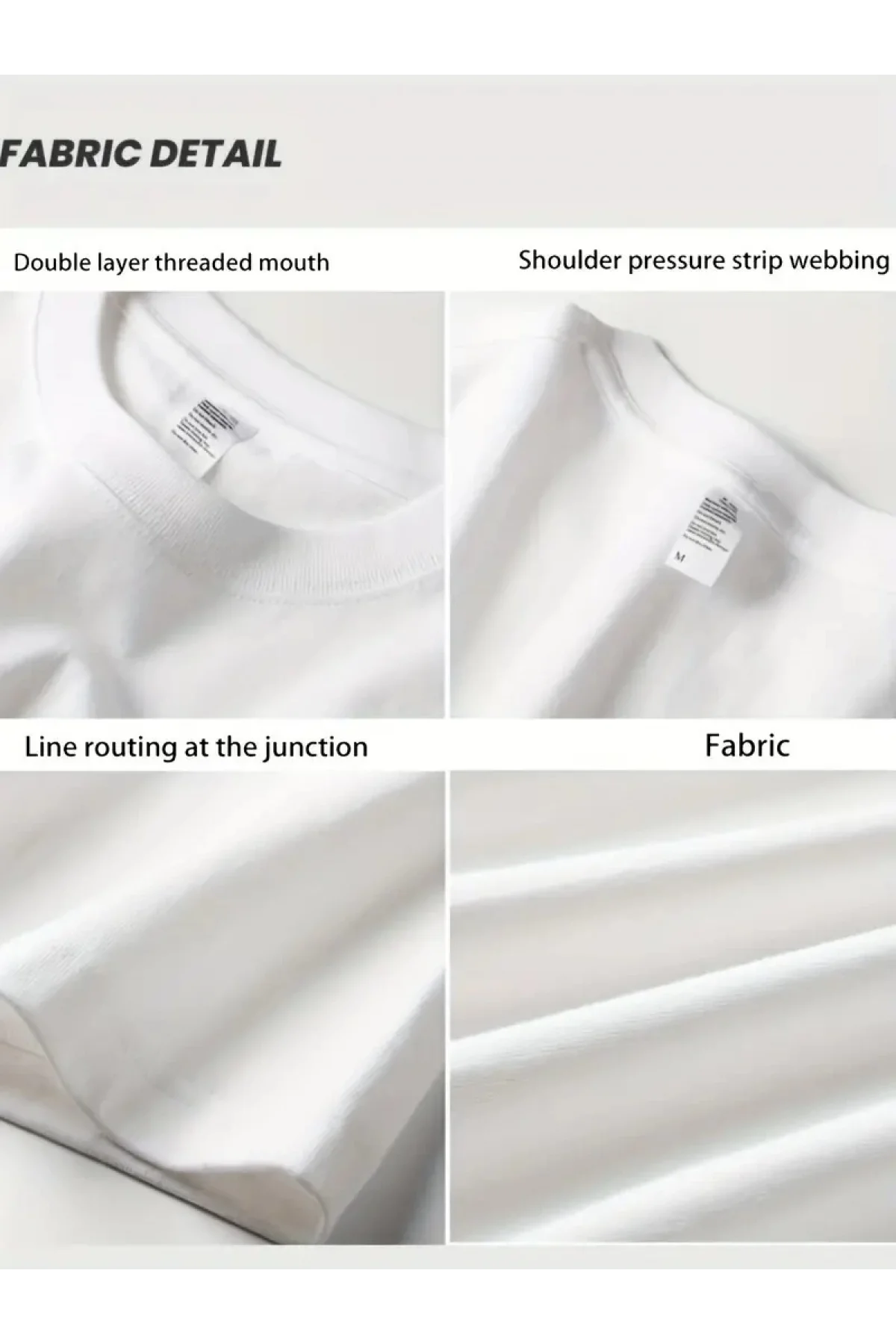 AICG Ön Arka Baskılı Bisiklet Yaka Kadın Oversize Bisiklet Yaka T-shirt - Beyaz