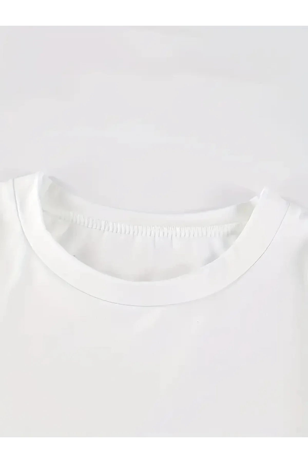 20/1 Penye CompackNew York Baskılı Oversize Kısa Kol Bisiklet Yaka T-shirt - Beyaz