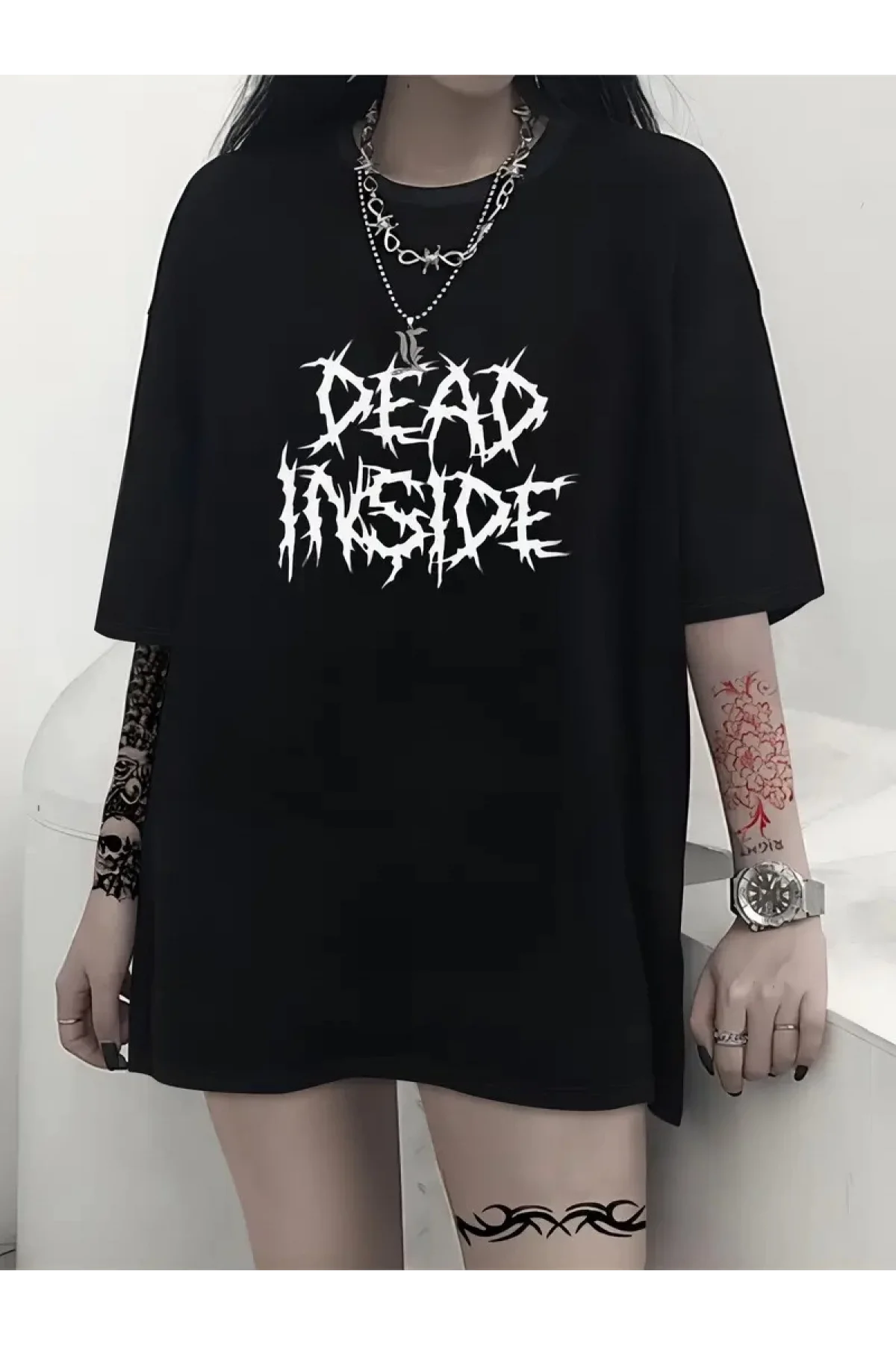 Canlı Harf Baskılı Büyük Boy Oversize Kısa Kollu Tişört - Yumuşak, Nefes Alabilir, Kadınlar için Rahat Yaz ve İlkbaharın Vazgeçilmezi - Rahat Kesim, Rahat, Şık Kadın Giysileri - Siyah