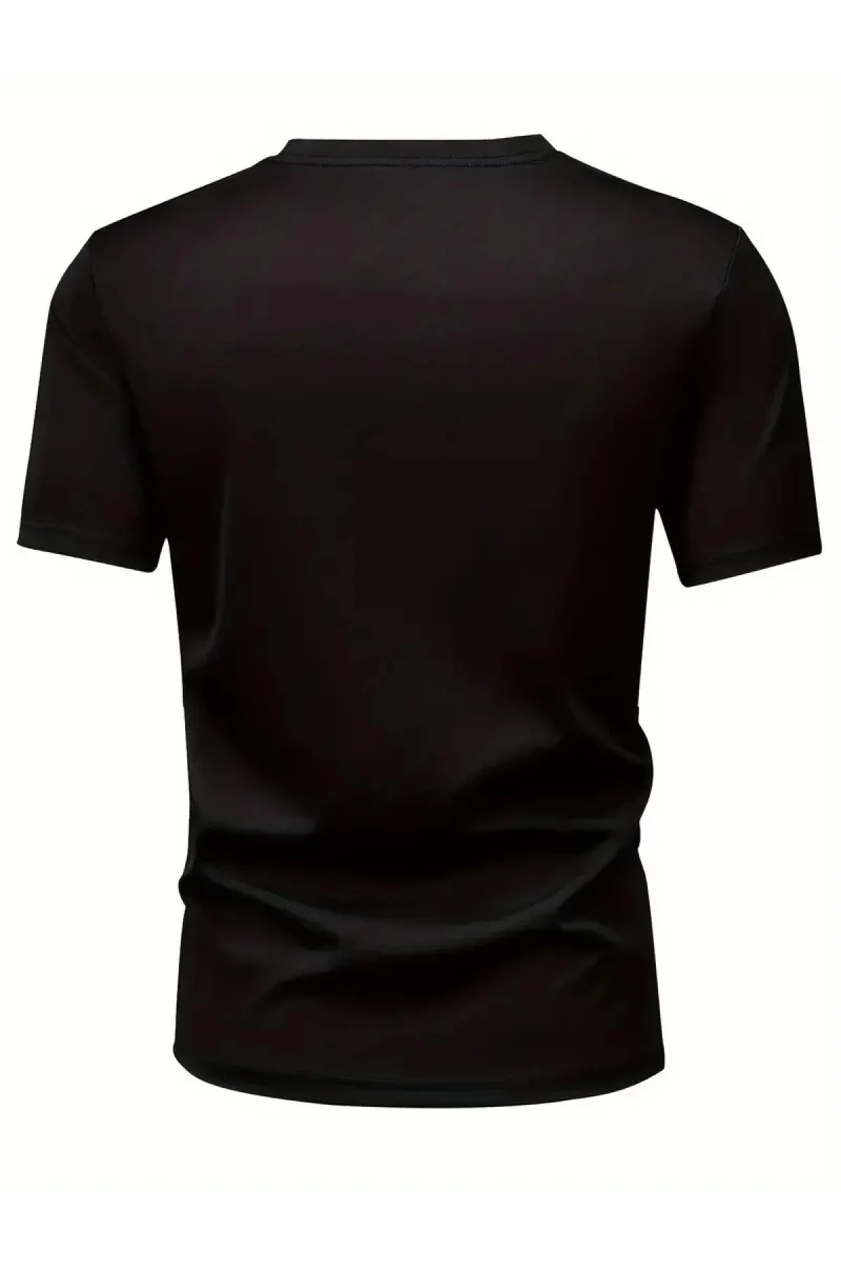 20/1 Penye Compack Baskılı Oversize Bisiklet Yaka Kısa Kol T-shirt - Siyah