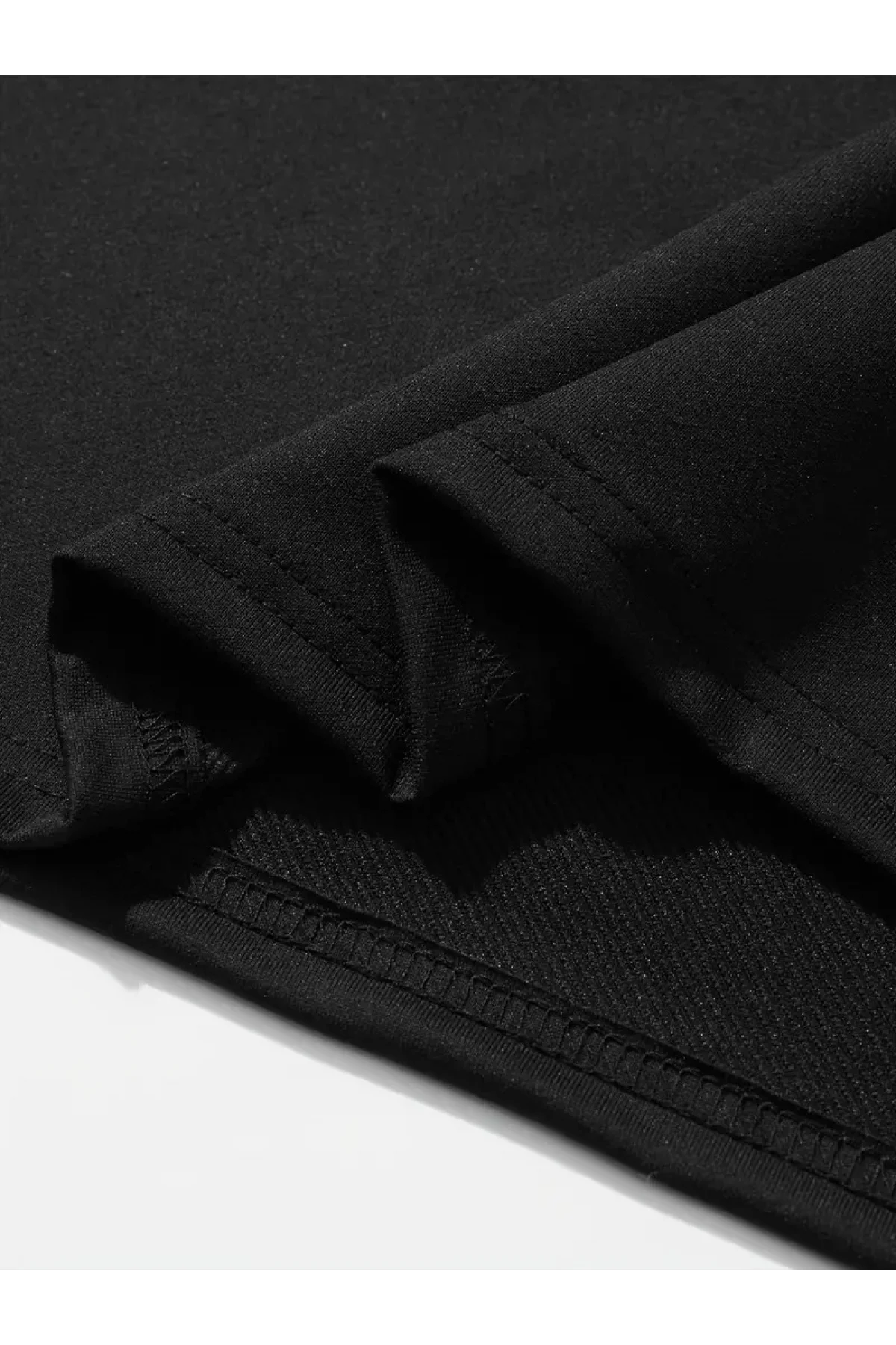 erkek büyük beden Kart baskılı düz renk kısa kollu bisiklet yaka tişört gündelik giyim - Siyah