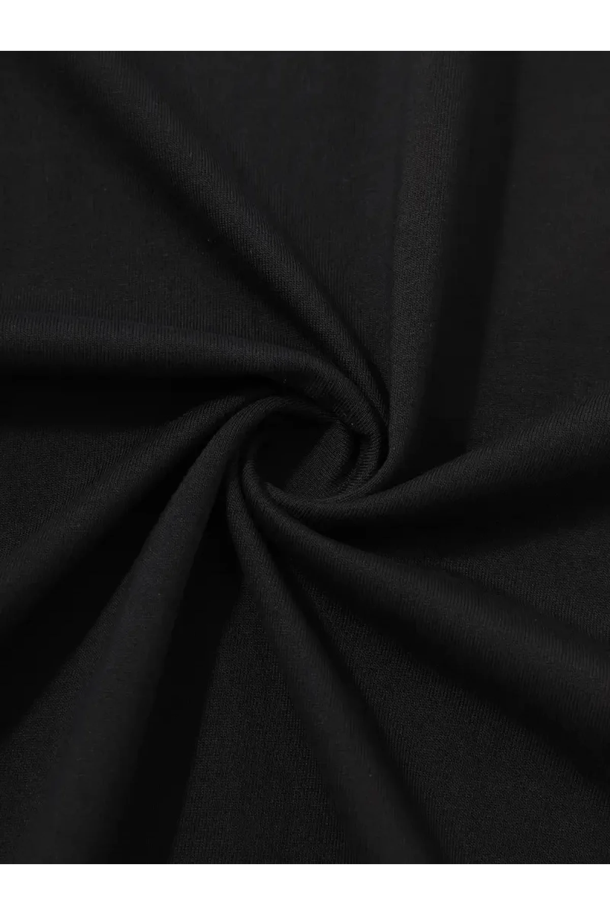 20/1 Penye Compack Palmiye Ön Baskılı Oversize Bisiklet Yaka Kısa Kol Yazlık T-shirt - Siyah