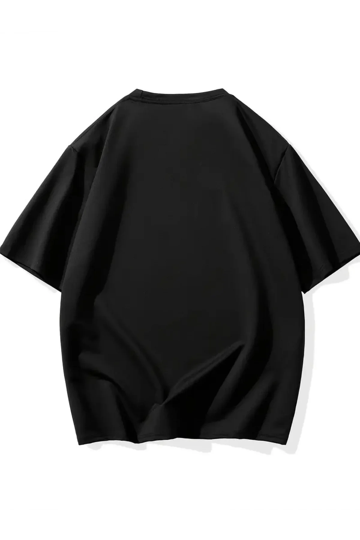 Neden Bana Bakıyorsun? Komik Kedi Grafik Tişört - Dijital Baskılı Siyah Bol Kesim Streetwear Tişört, Erkekler için Dört Mevsim Günlük Gömlek - Siyah