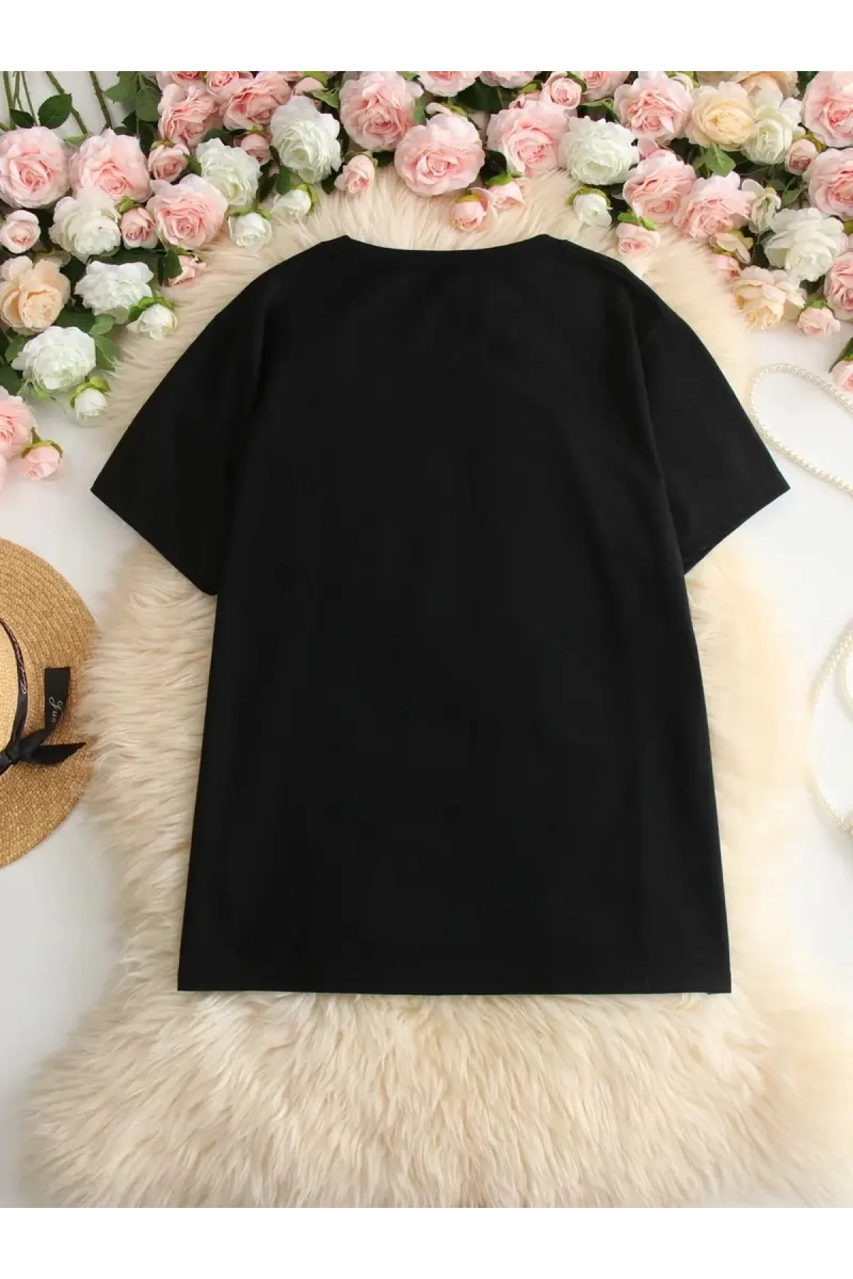 Kadın Beyaz Ive Got Your Back Grafik Tişört - Eğlenceli Çubuk Tasarımlı Oversize Günlük Kısa Kollu Tişört, Polyester Örgü, Yuvarlak Yaka, İlkbahar ve Yaz için Mükemmel, Günlük Giyim Tişört | Eğlenceli Tasarım | Polyester Kumaş- Siyah