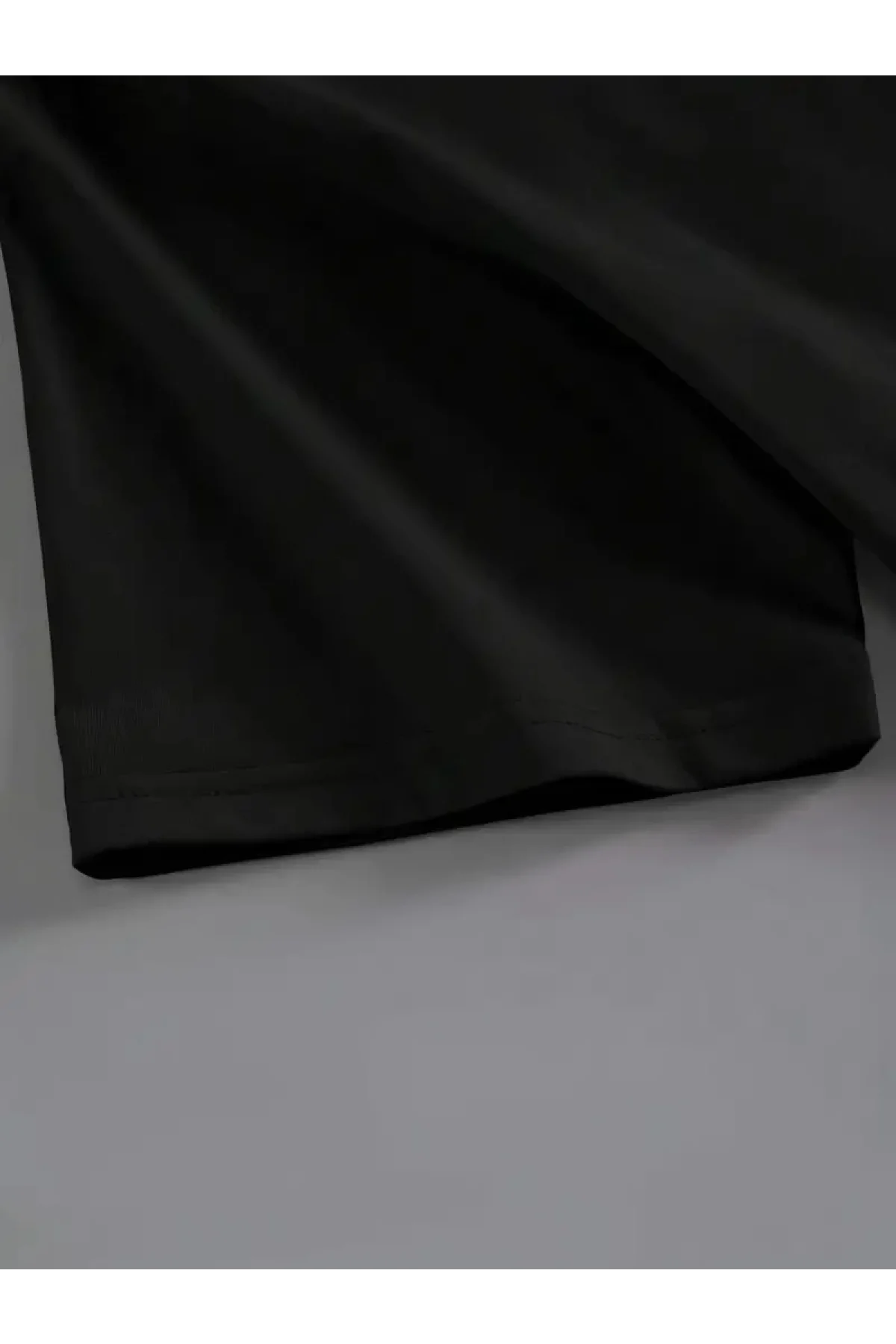 20/1 Penye Compack Baskılı Oversize Kahve Desenli Kadın Kısa Kol Yazlık T-shirt - Siyah