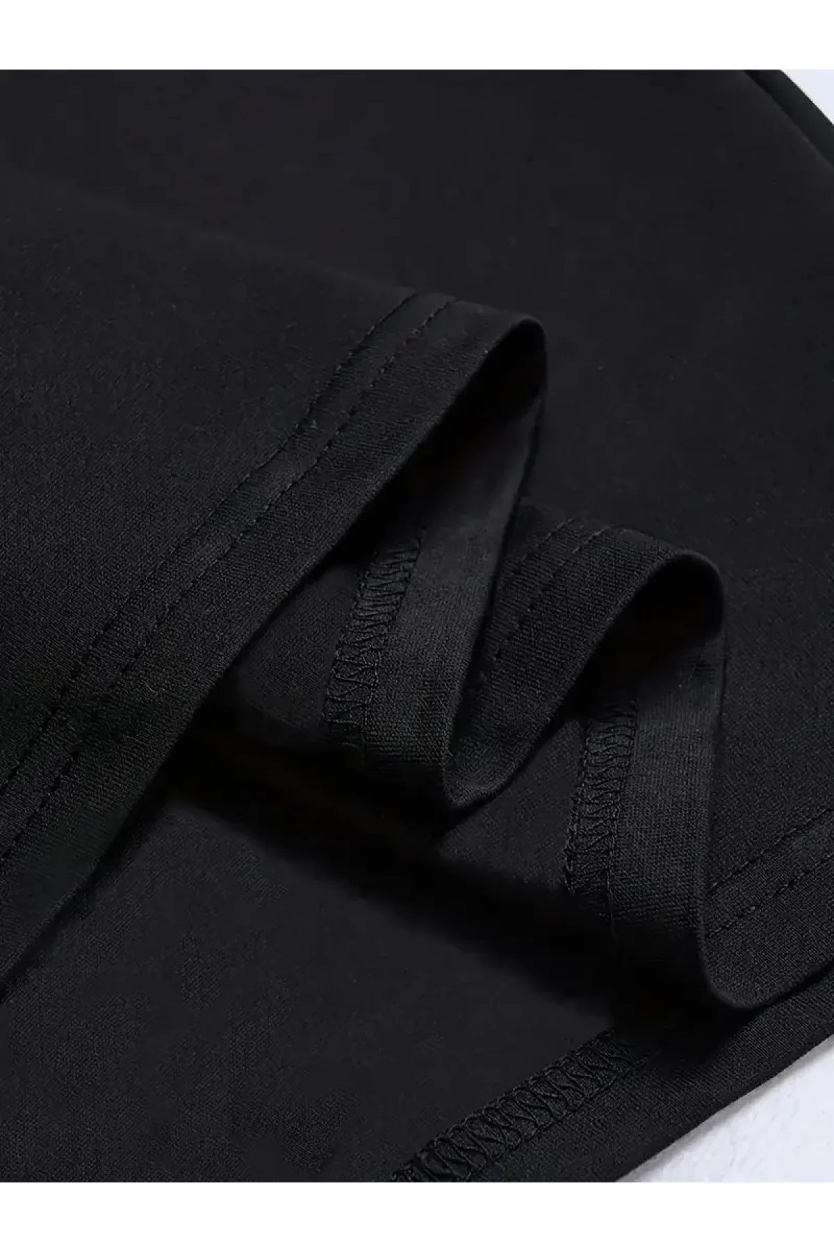 LB Ön Arka Baskılı Oversize Bisiklet Yaka Yazlık T-shirt - Siyah