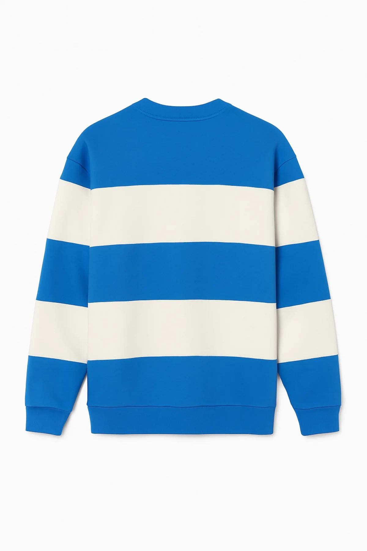 Ön Bisiklet Yaka Parçalı Sweatshirt - Mavi