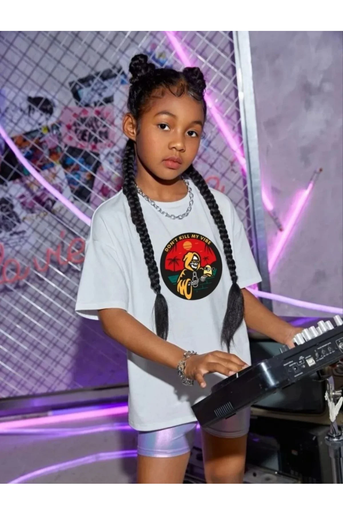 Çocuk Unisex Baskılı T-Shirt - Beyaz