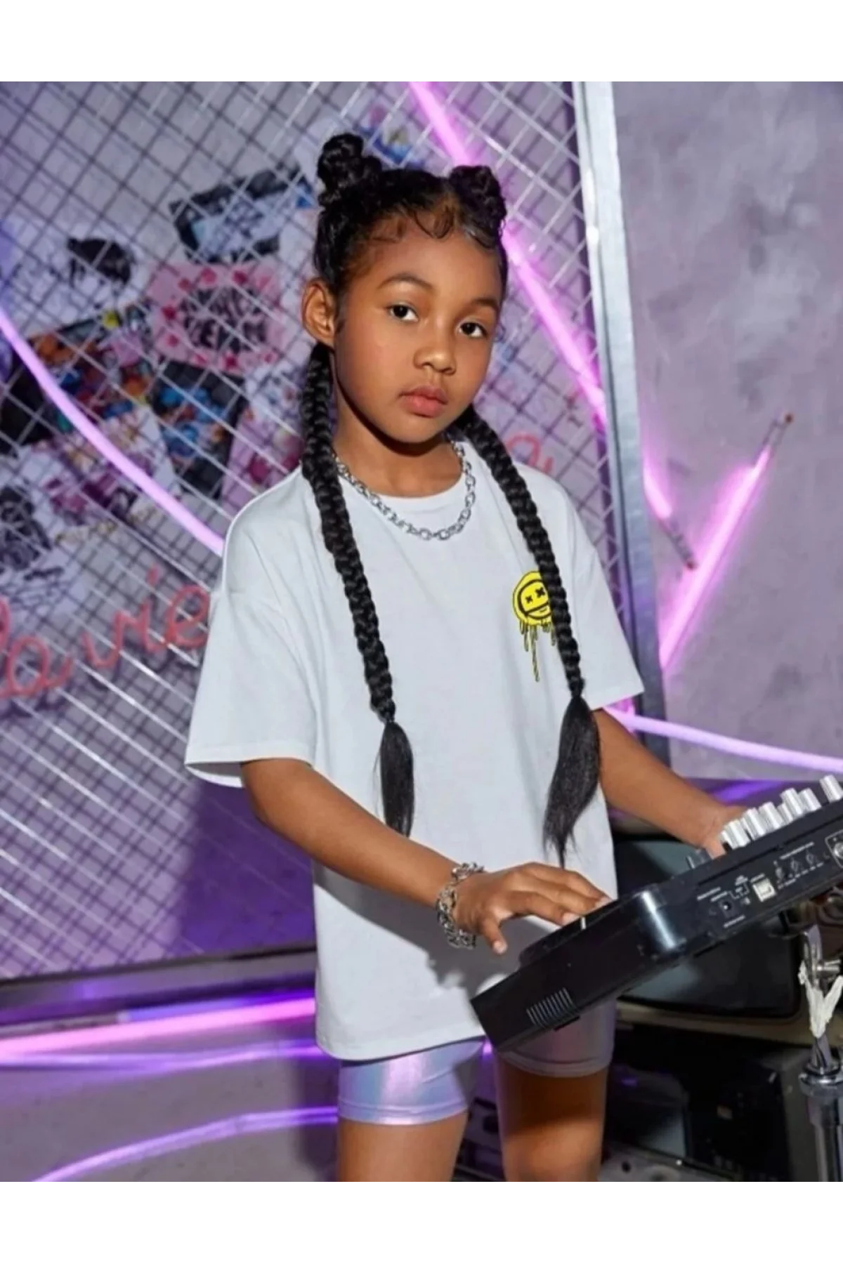 Çocuk Unisex Baskılı T-Shirt - Beyaz