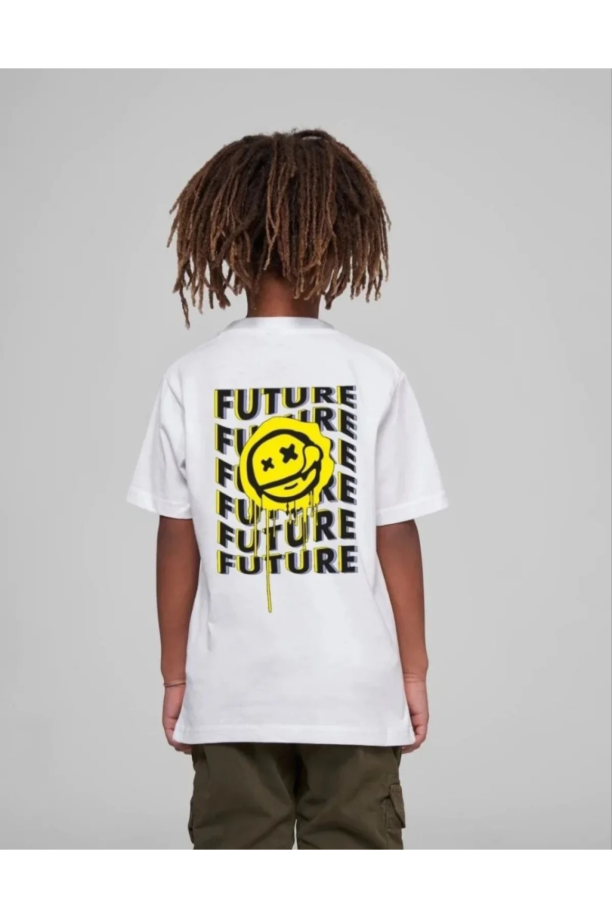 Çocuk Unisex Baskılı T-Shirt - Beyaz