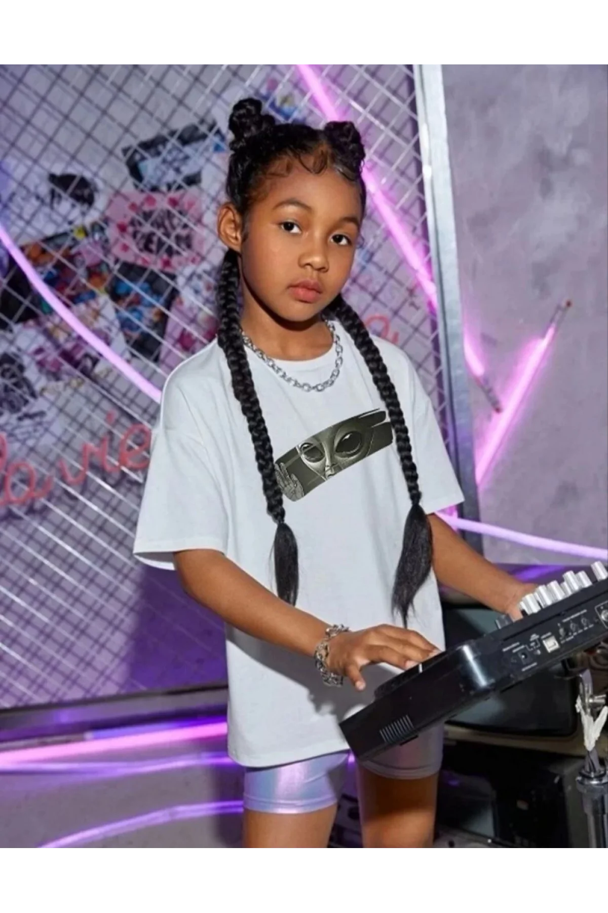 Çocuk Unisex Baskılı T-Shirt - Beyaz