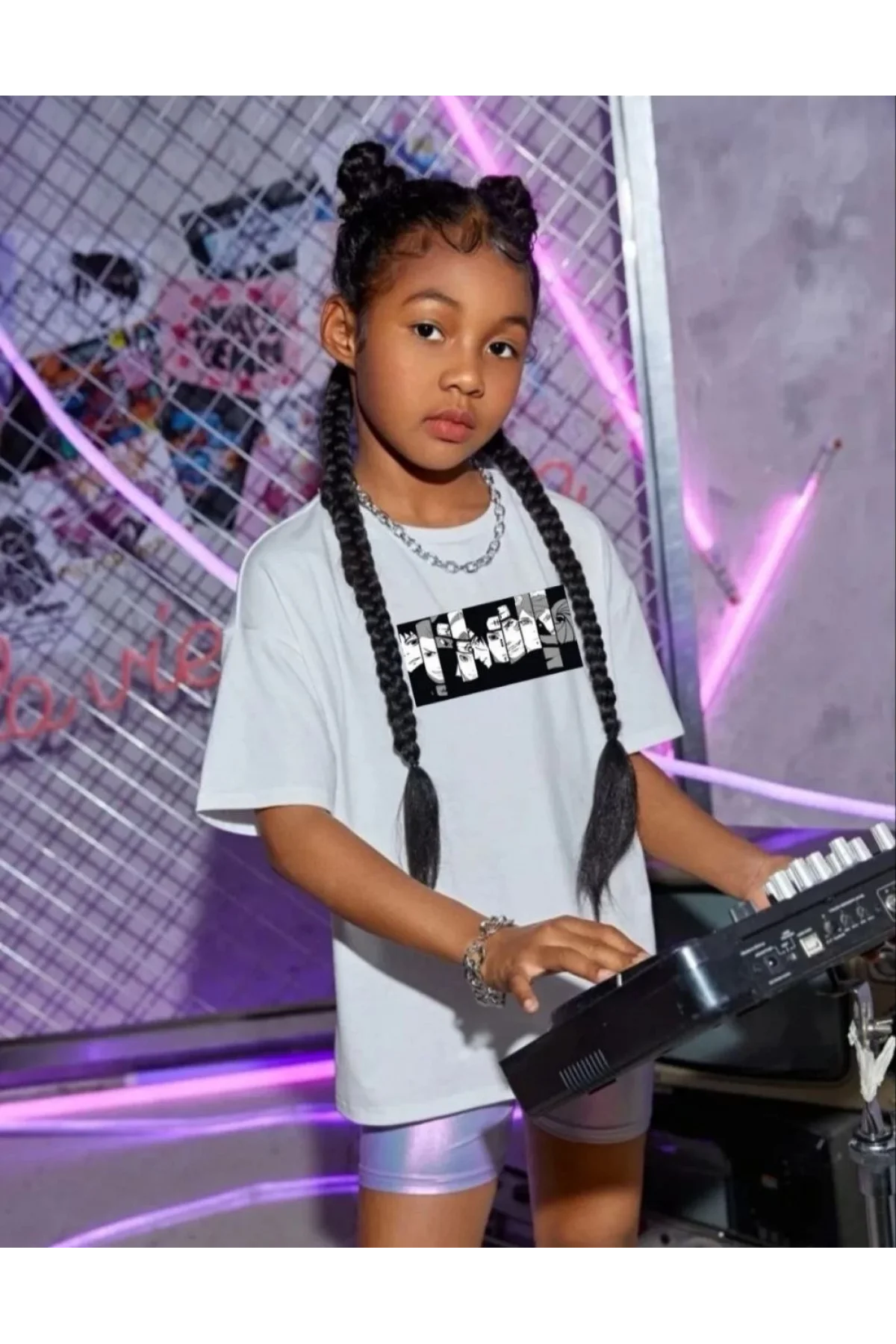 Çocuk Unisex Baskılı T-Shirt - Beyaz