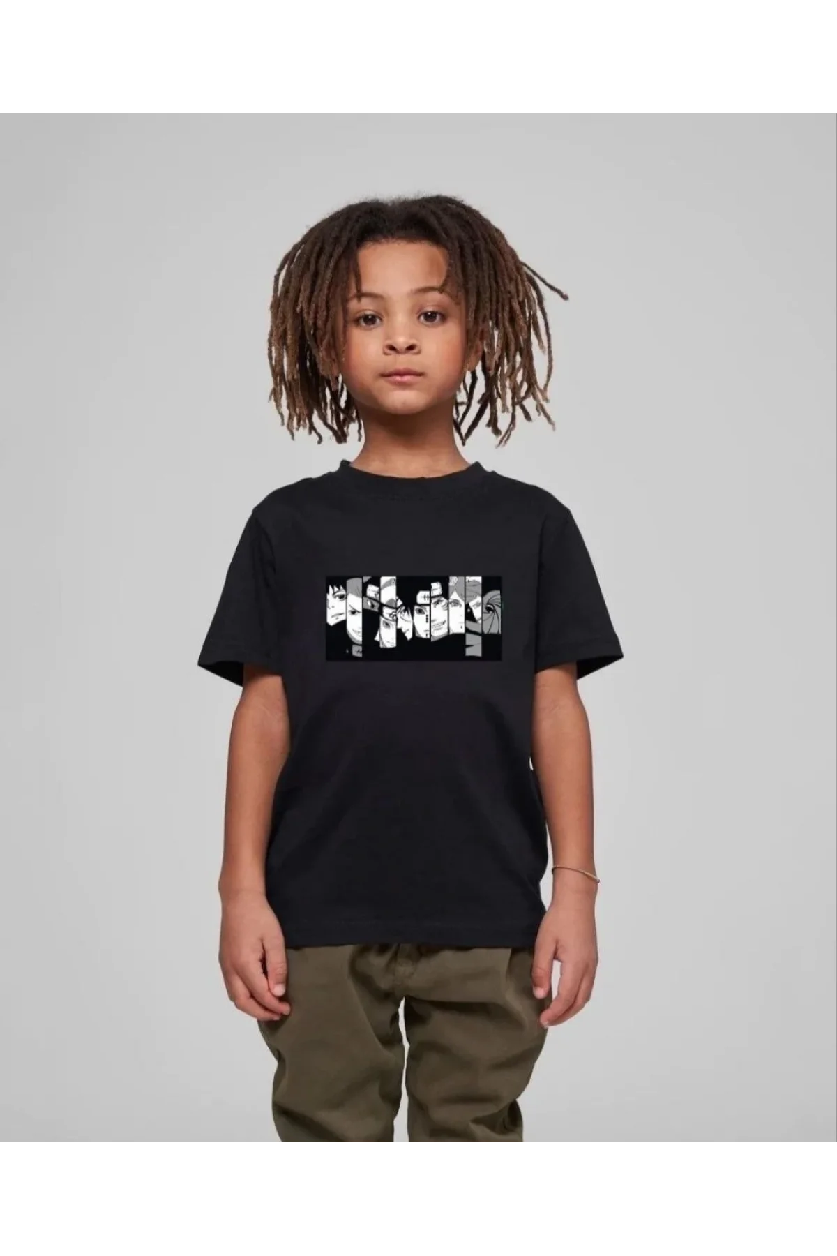 Çocuk Unisex Baskılı T-Shirt - Siyah