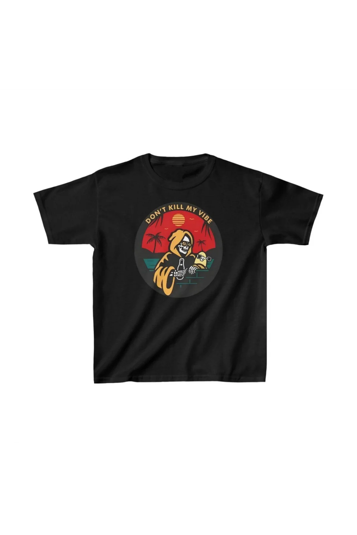 Çocuk Unisex Baskılı T-Shirt - Siyah