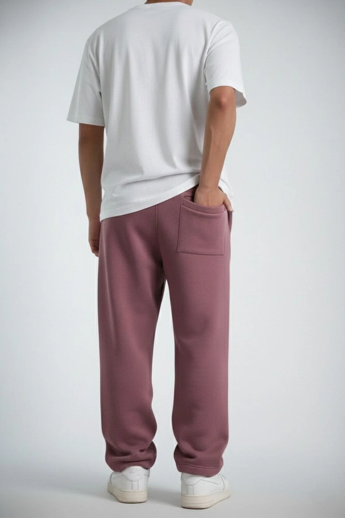 Erkek Baggy Alt Eşofman - Gül Kurusu