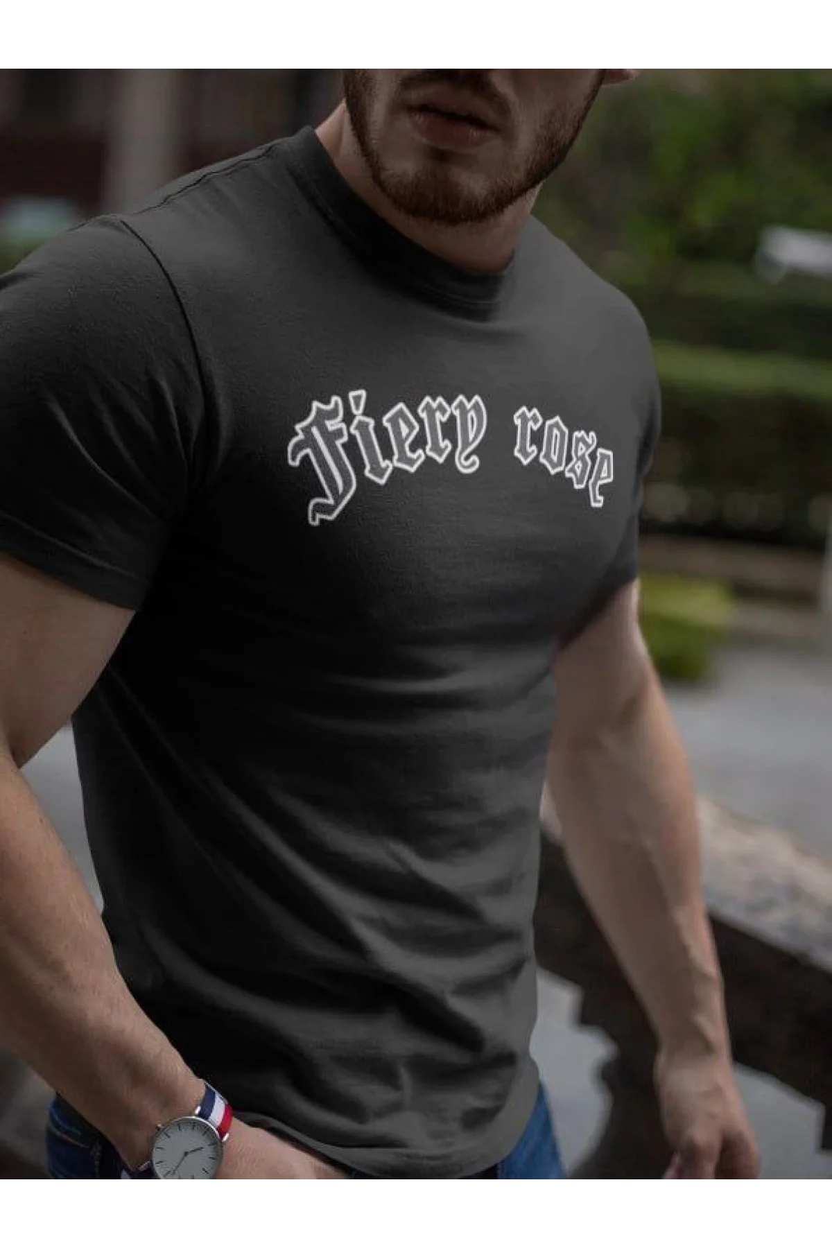 Erkek Bisiklet Yaka Baskılı Oversize T-Shirt - Siyah