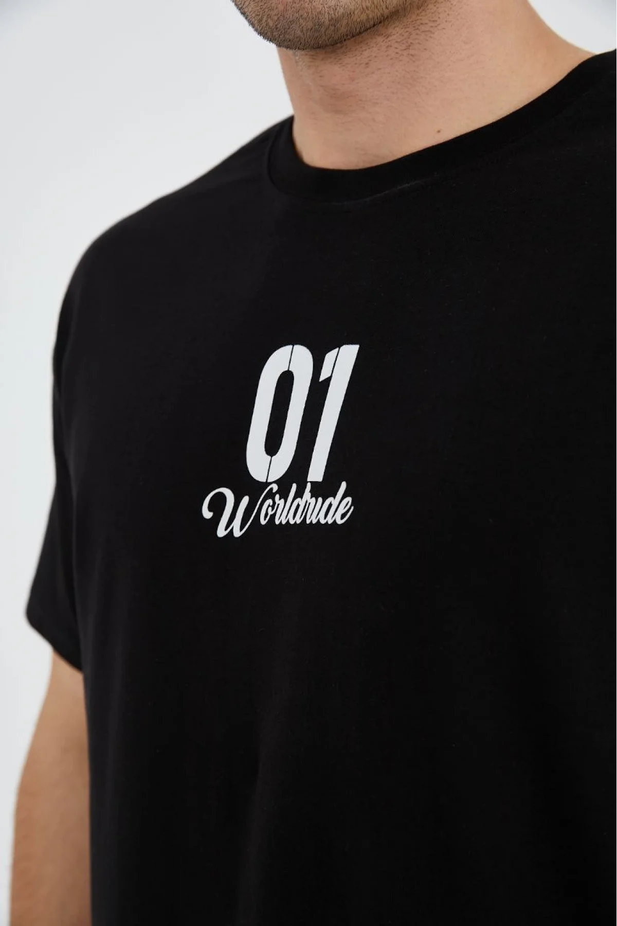 Erkek Baskılı T-Shirt Kısa Kol Bisiklet Yaka Regular Fit Rahat Kalıp Günlük Tişört - Siyah