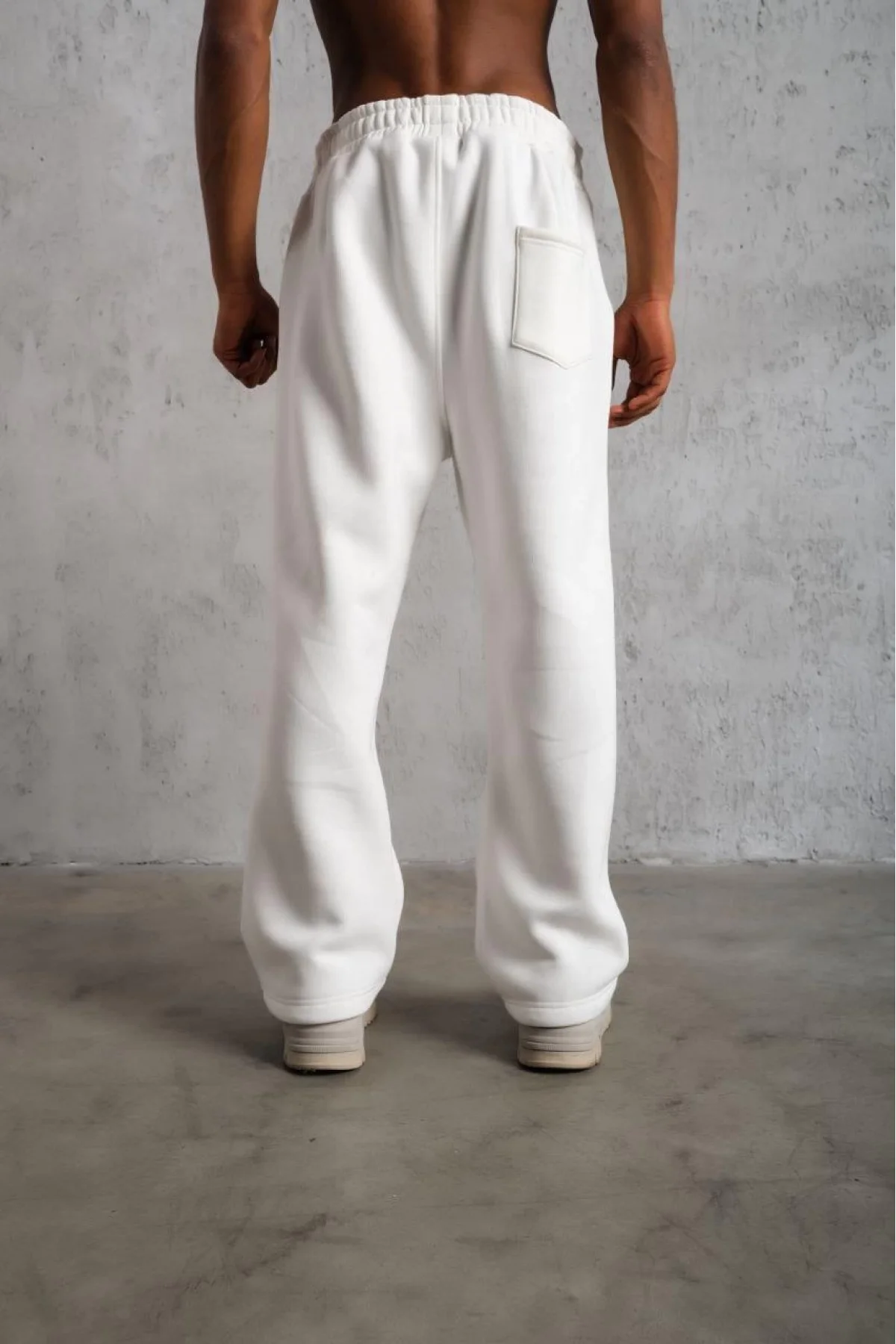 Erkek Baggy Alt Eşofman - Beyaz