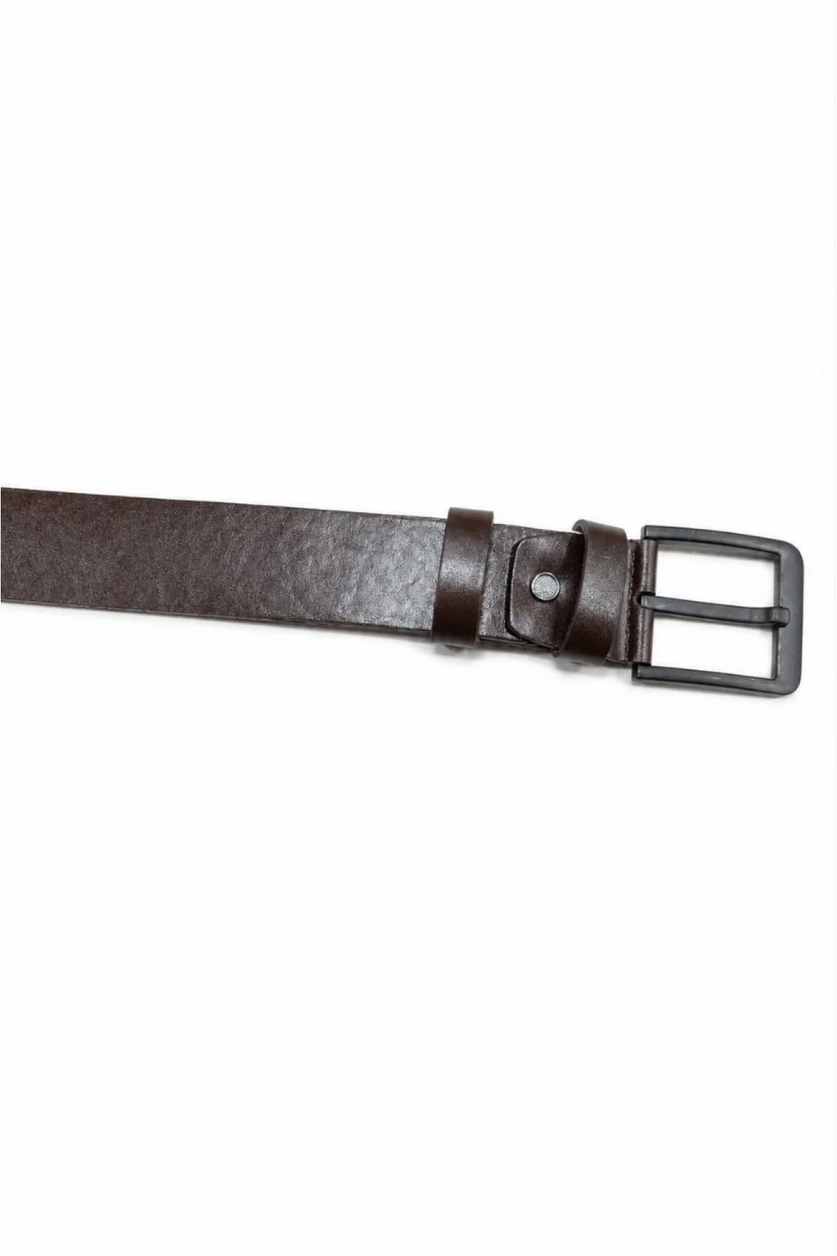 Erkek Hakiki Deri 4.5 cm Kot ve Kumaş Pantolon Kemeri Metal Tokalı Kahverengi