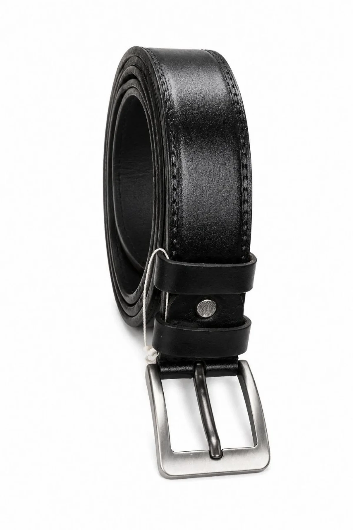 Erkek Hakiki Deri 4.5 cm Klasik ve Kot Pantolon Kemeri Metal Tokalı Siyah