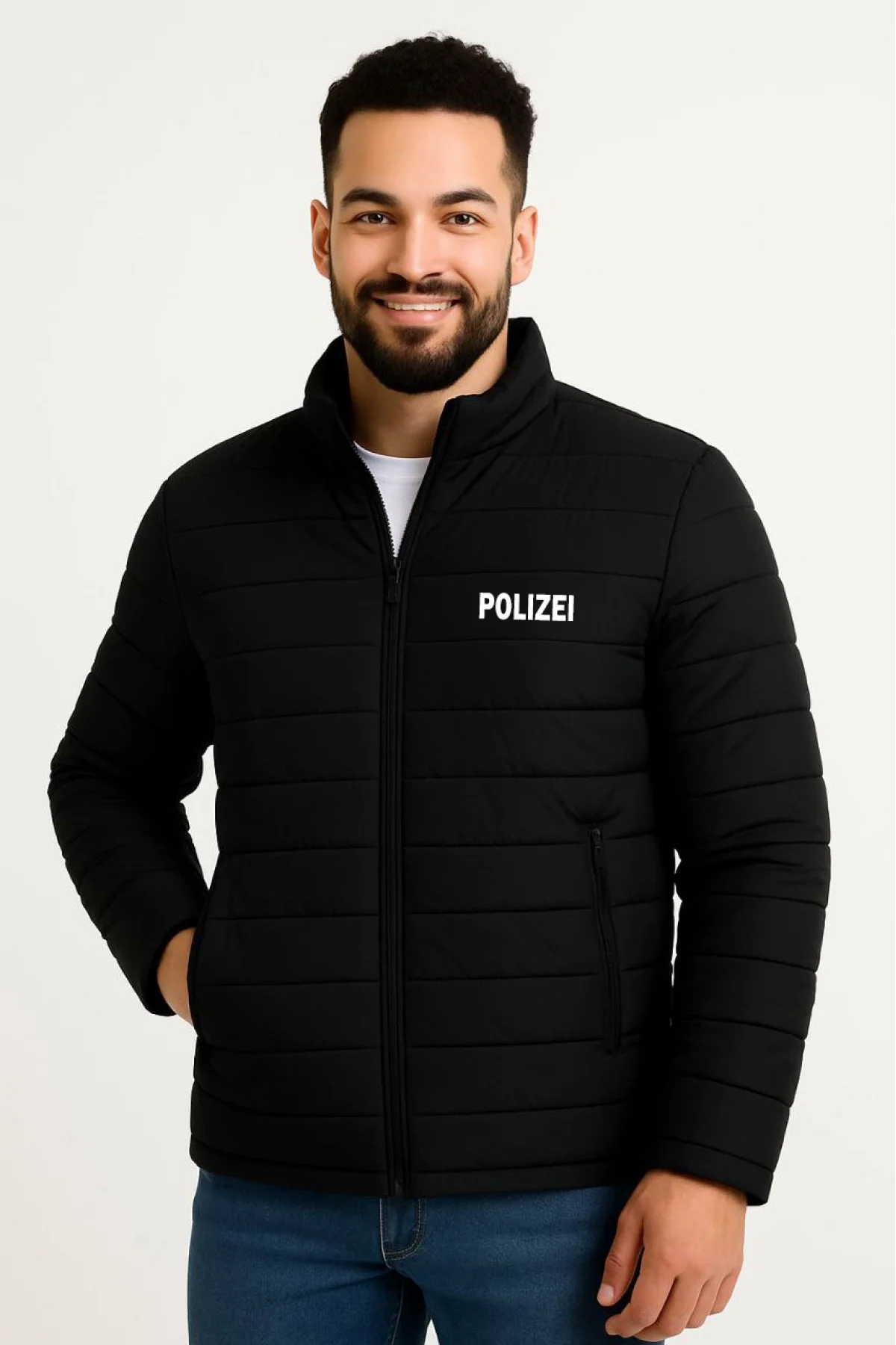 Erkek Mikro Su İtici Kapitone Baskılı Astarlı Fermuarlı Bomber Mont - Siyah