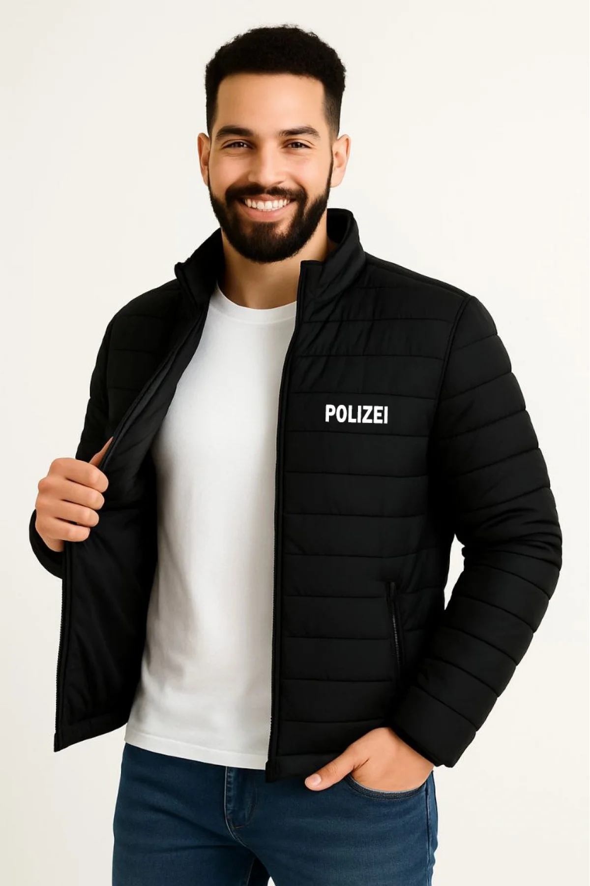 Erkek Mikro Su İtici Kapitone Baskılı Astarlı Fermuarlı Bomber Mont - Siyah