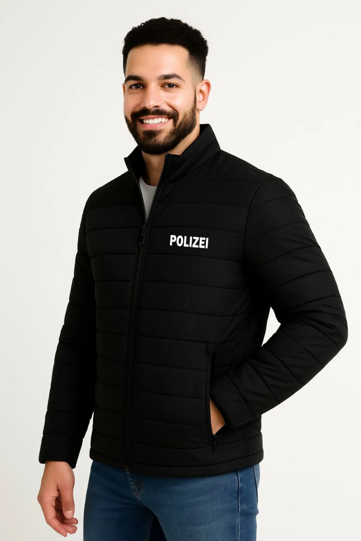 Erkek Mikro Su İtici Kapitone Baskılı Astarlı Fermuarlı Bomber Mont - Siyah