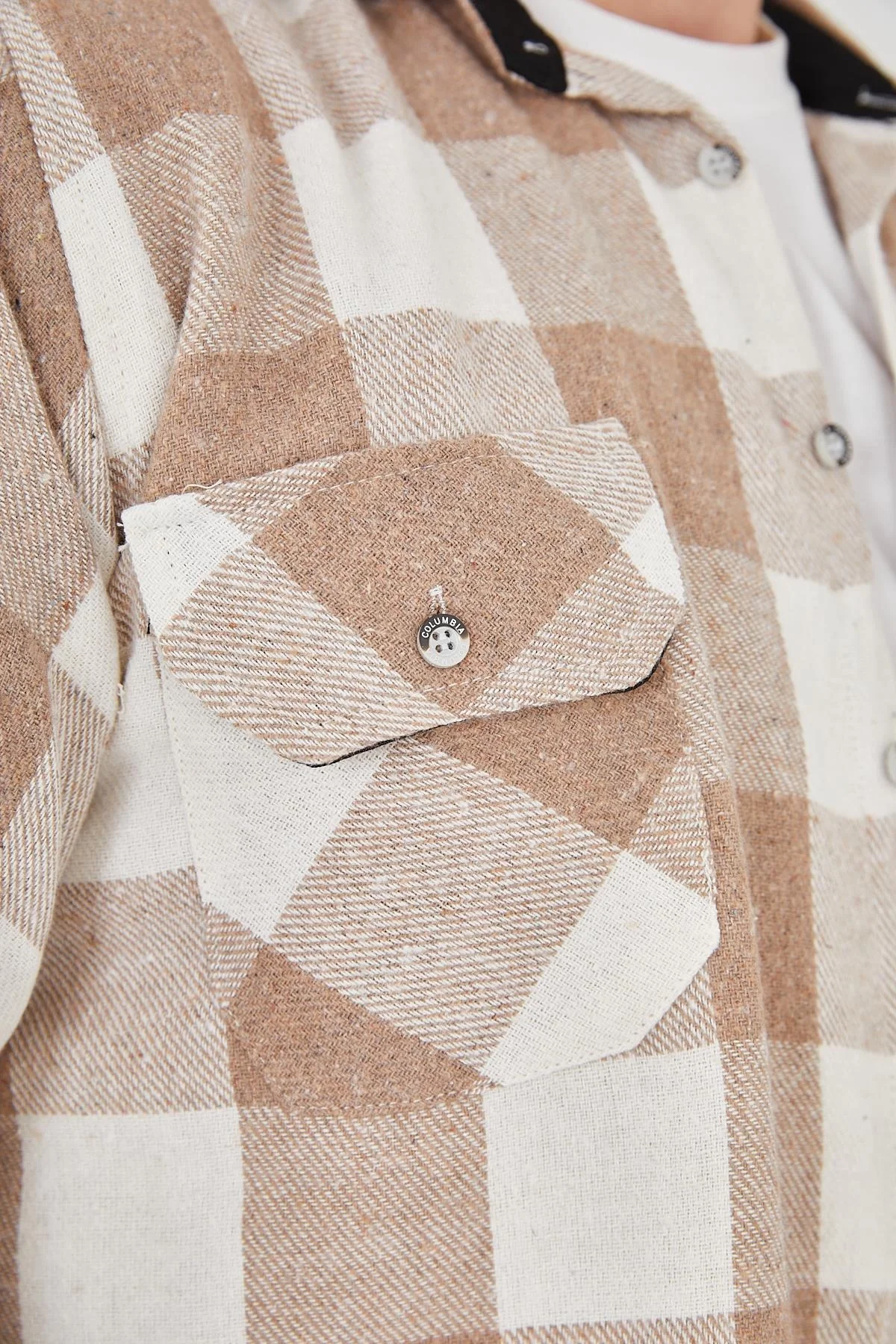 Erkek Oduncu Gömlek - Bej