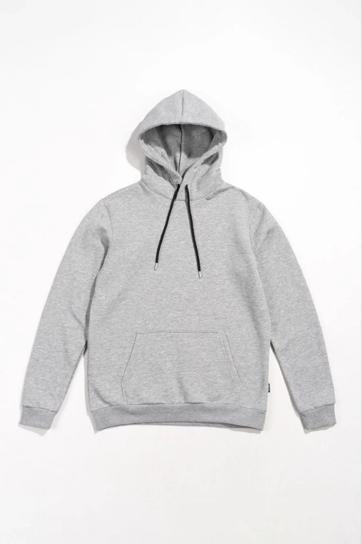 Kadın Uzun Kol Kapşonlu Basic Sweatshirt hoodie - Gri