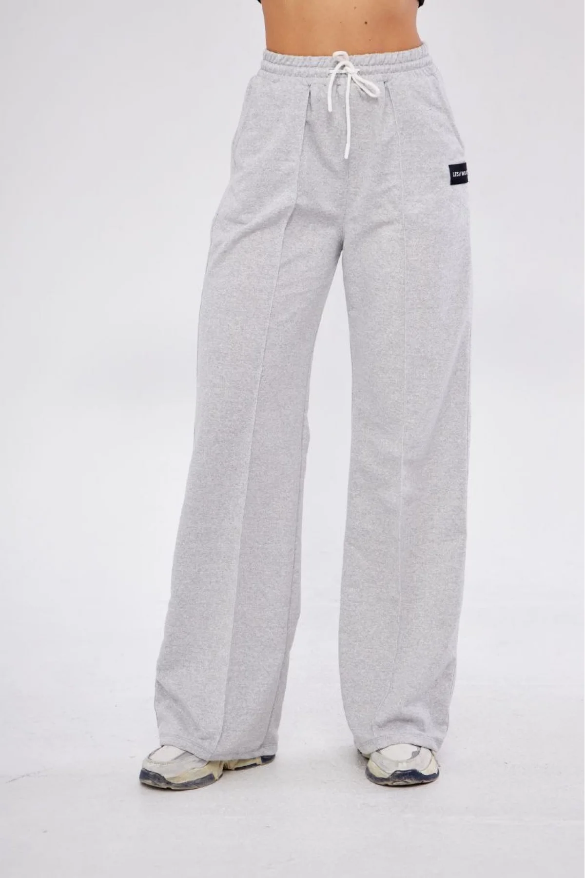 İki iplik Bol Paça Eşofman Pantalon - Gri