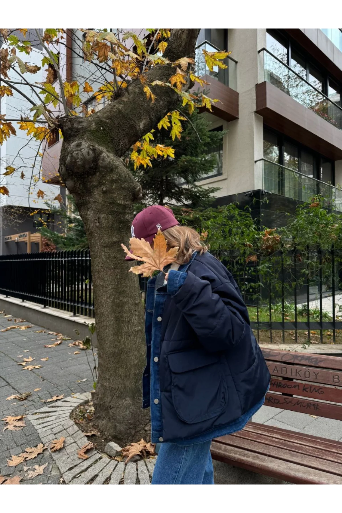 Jeans Detaylı Cıtcıtlı CEKET - Lacivert