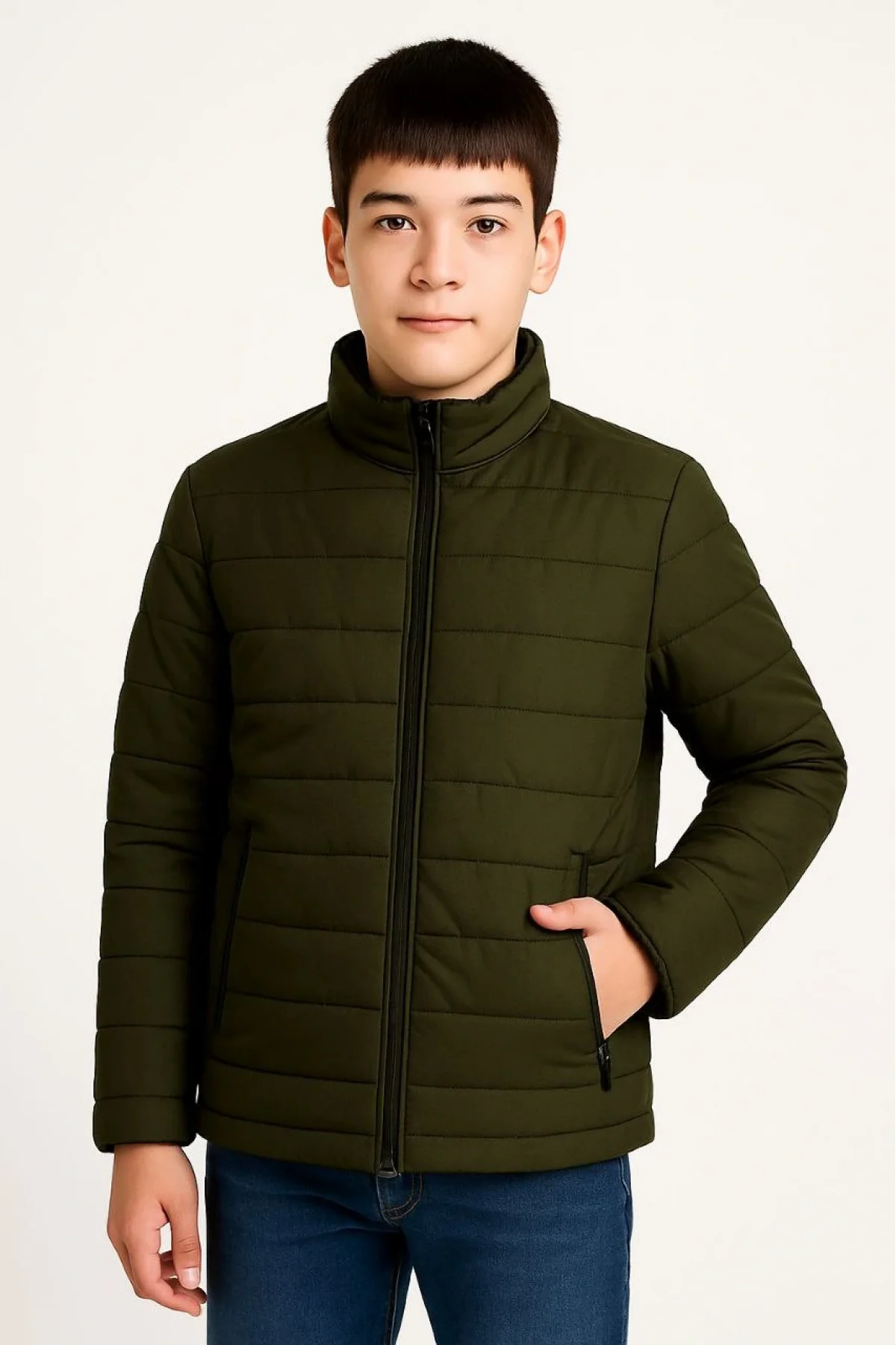 Kadın Bomber Mont Ceket – Su İtici Kumaş, Kapitone Astarlı, Fermuarlı, Kışlık - Haki