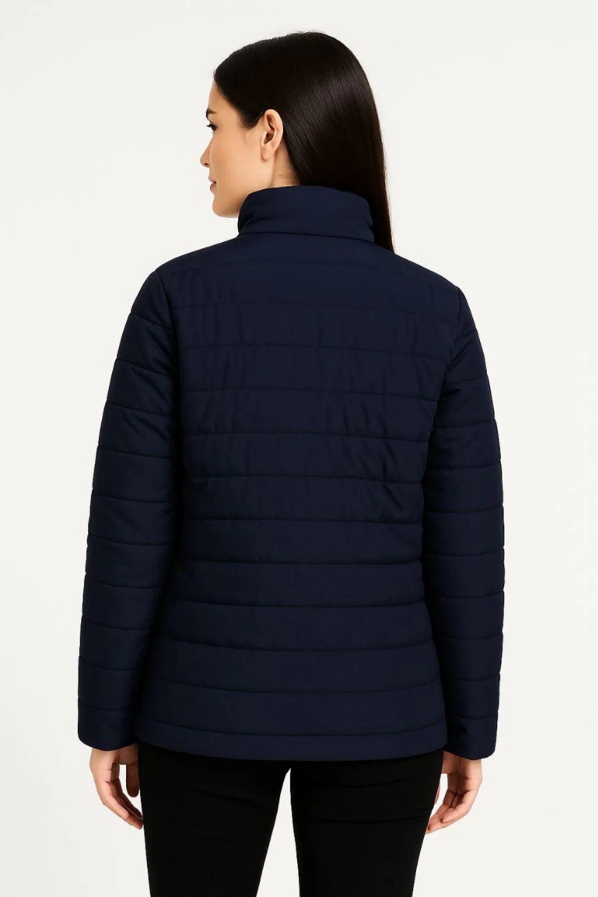 Kadın Bomber Mont Ceket – Su İtici Kumaş, Kapitone Astarlı, Fermuarlı, Kışlık - Lacivert