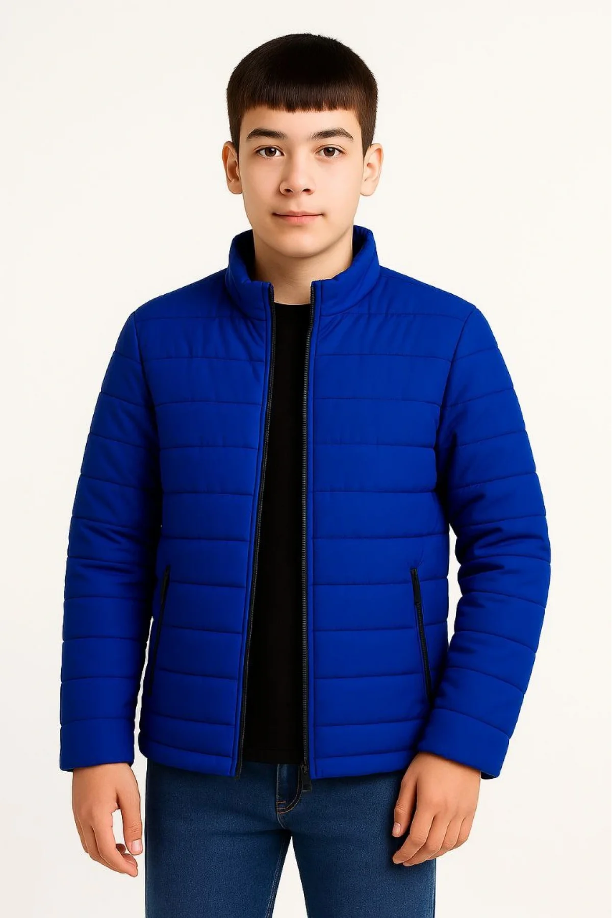 Kadın Bomber Mont Ceket – Su İtici Kumaş, Kapitone Astarlı, Fermuarlı, Kışlık - Saks Mavisi