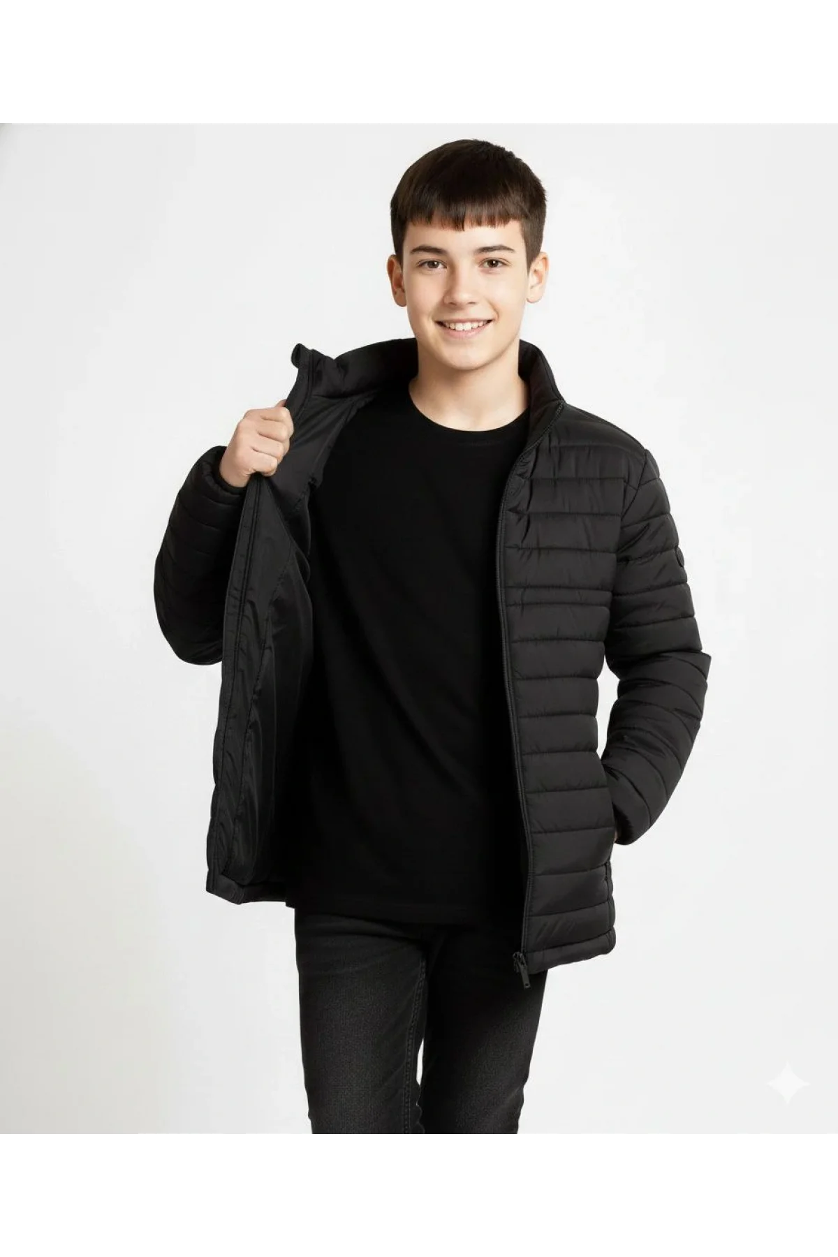 Kadın Bomber Mont Ceket – Su İtici Kumaş, Kapitone Astarlı, Fermuarlı, Kışlık - Siyah