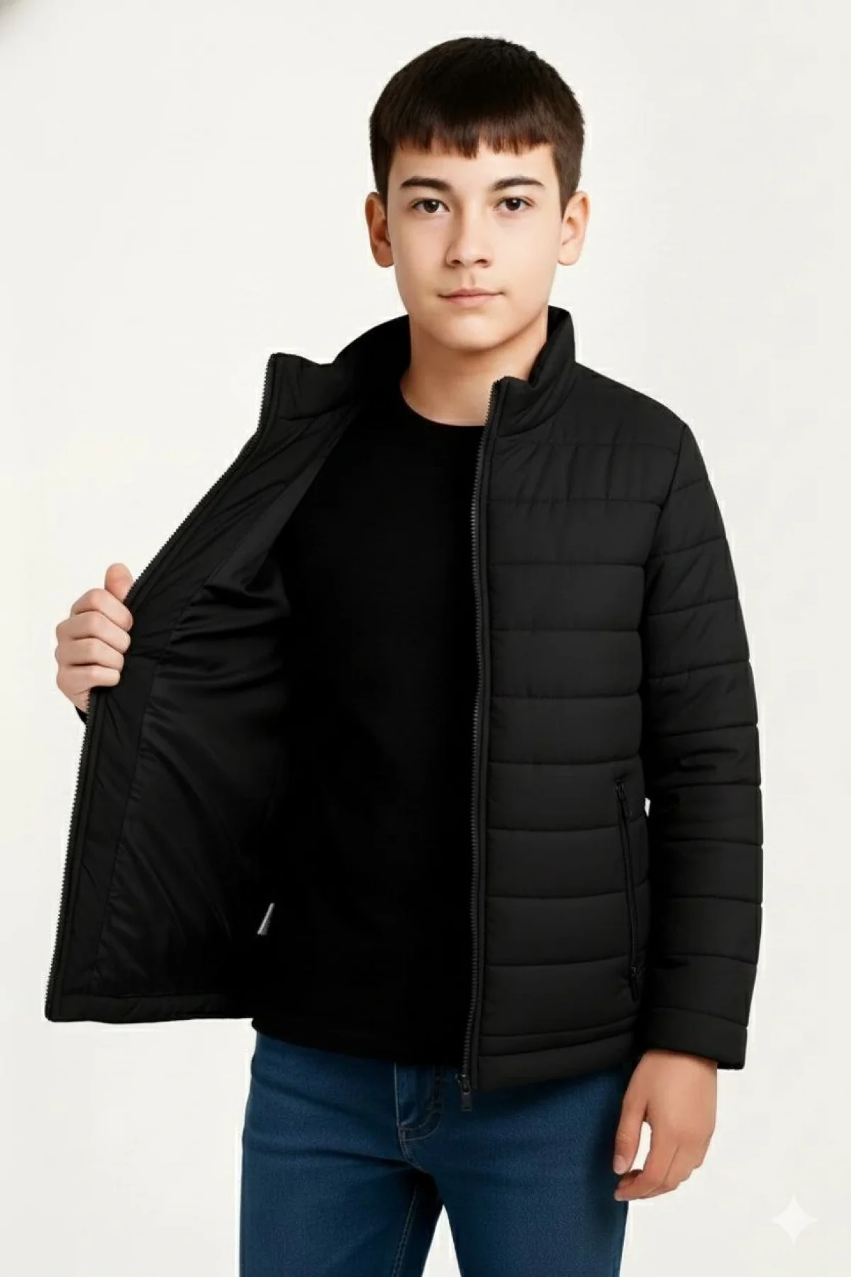 Kadın Bomber Mont Ceket – Su İtici Kumaş, Kapitone Astarlı, Fermuarlı, Kışlık - Siyah