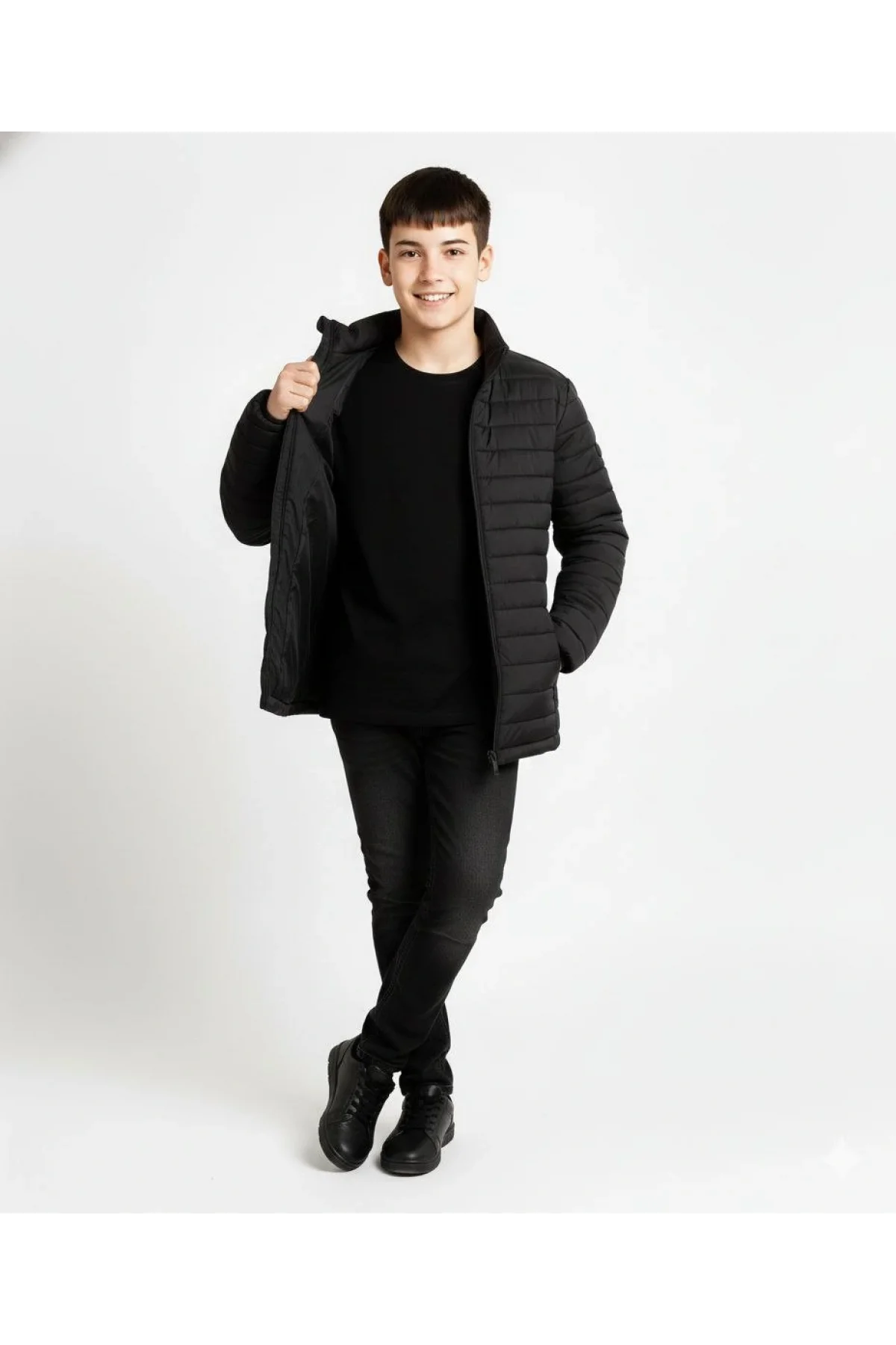 Kadın Bomber Mont Ceket – Su İtici Kumaş, Kapitone Astarlı, Fermuarlı, Kışlık - Siyah