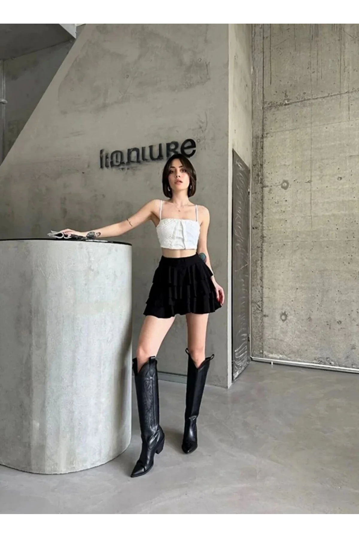 Kadın Mykonos Basic Etek - Siyah