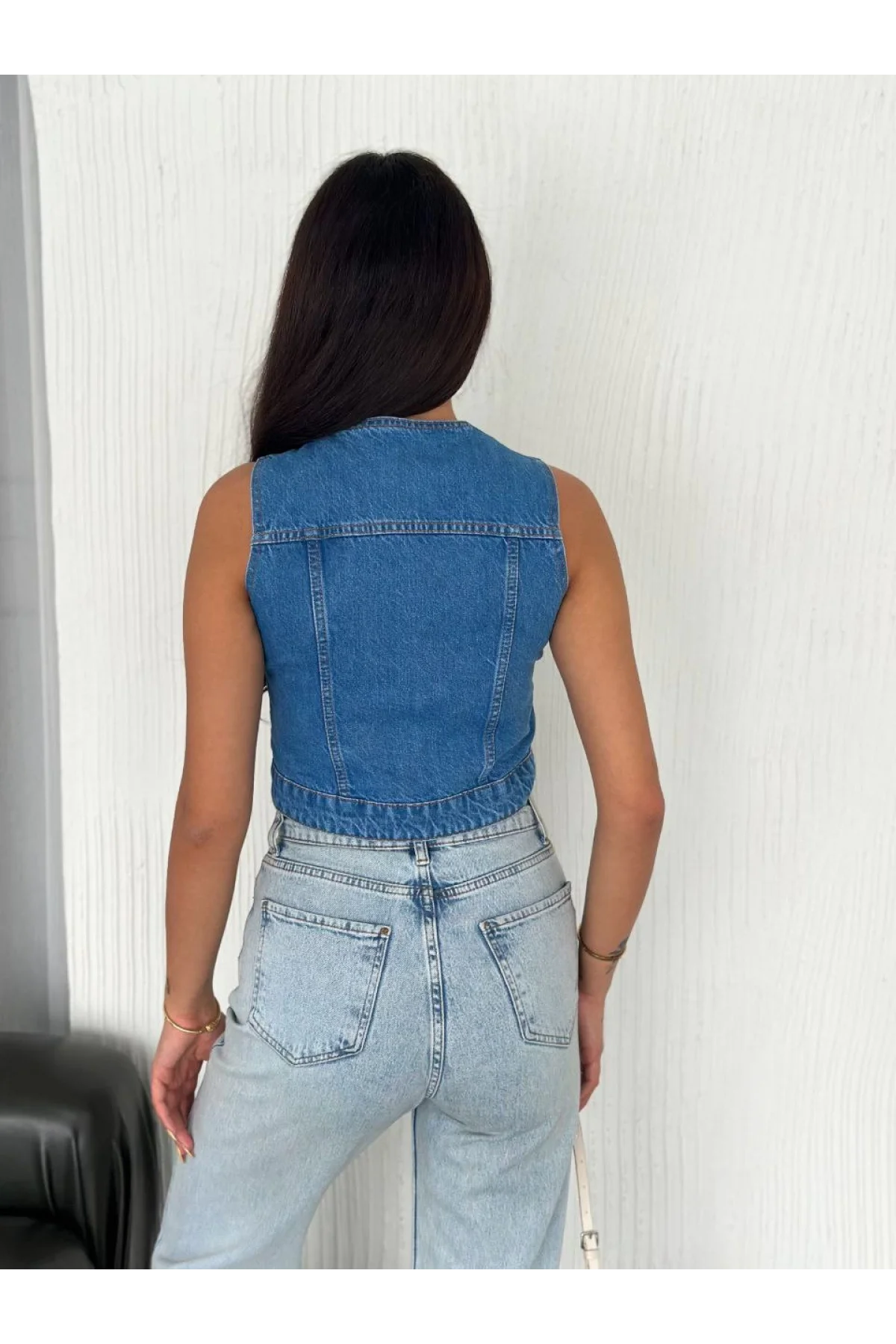 Kot Jeans Kadın Yelek - Mavi
