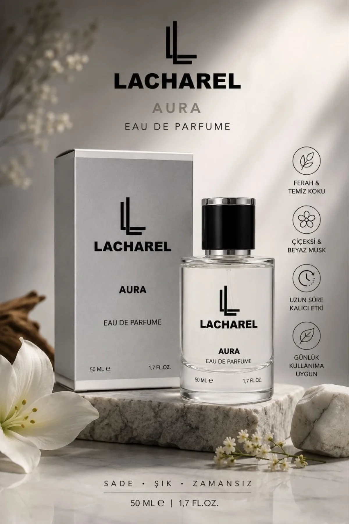LACHAREL Aura Eau De Parfum 50 ML Narenciye, Odunsu ve Sofistike Parfüm