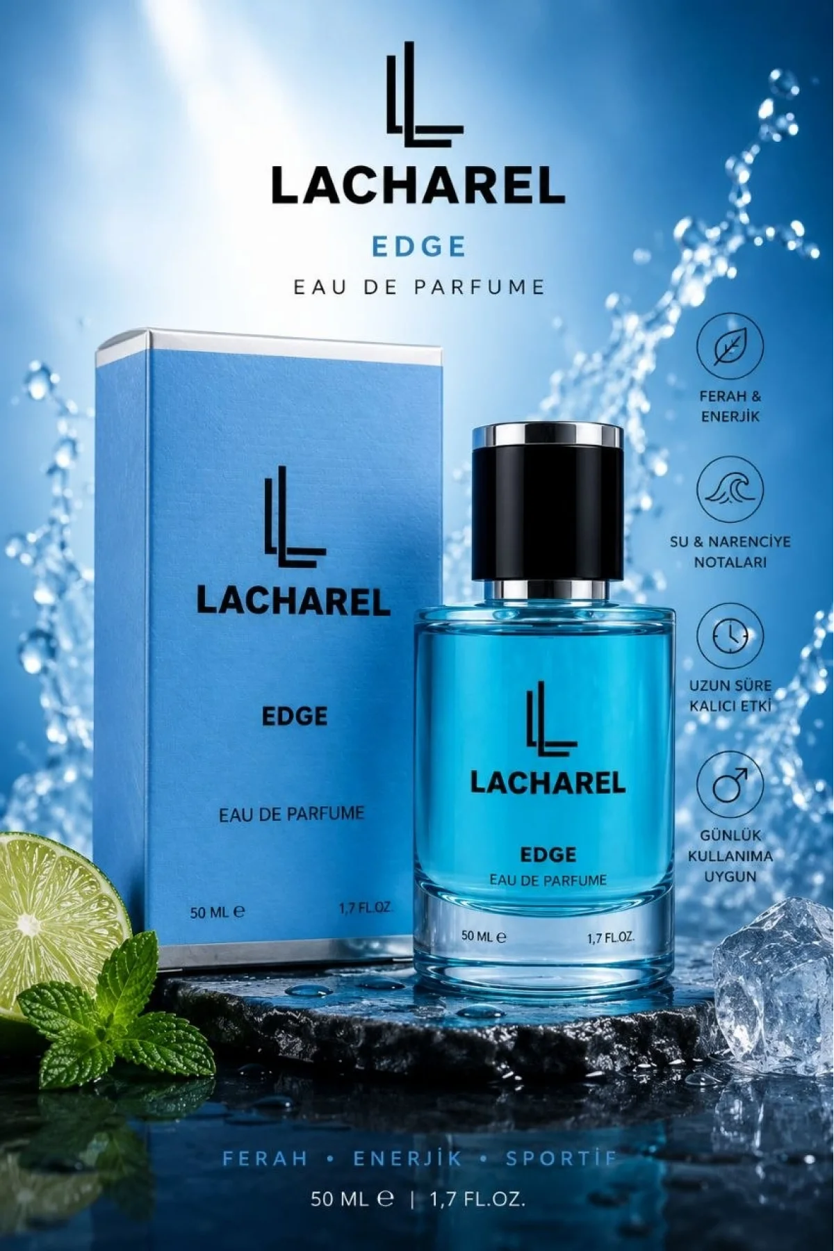 LACHAREL Aura ve Edge 2li Erkek Parfüm Seti Eau De Parfum 2x50 ML