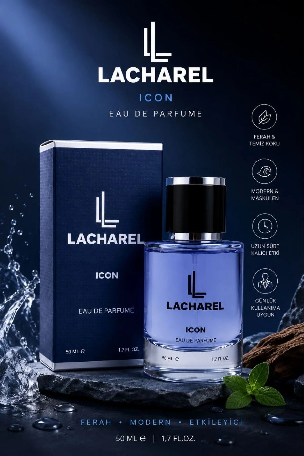 LACHAREL Icon ve Edge 2li Erkek Parfüm Seti Eau De Parfum 2x50 ML