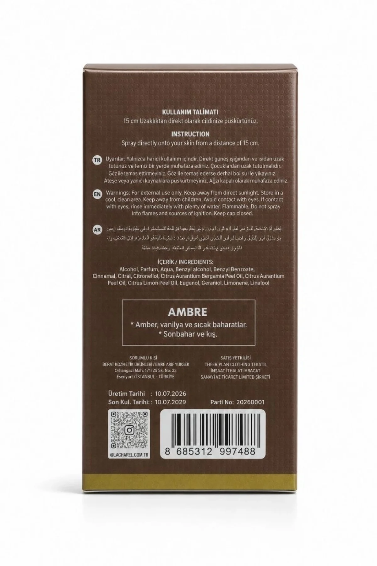 LACHAREL Intense ve Ambre 2li Kadın Parfüm Seti Eau De Parfum 2x50 ML